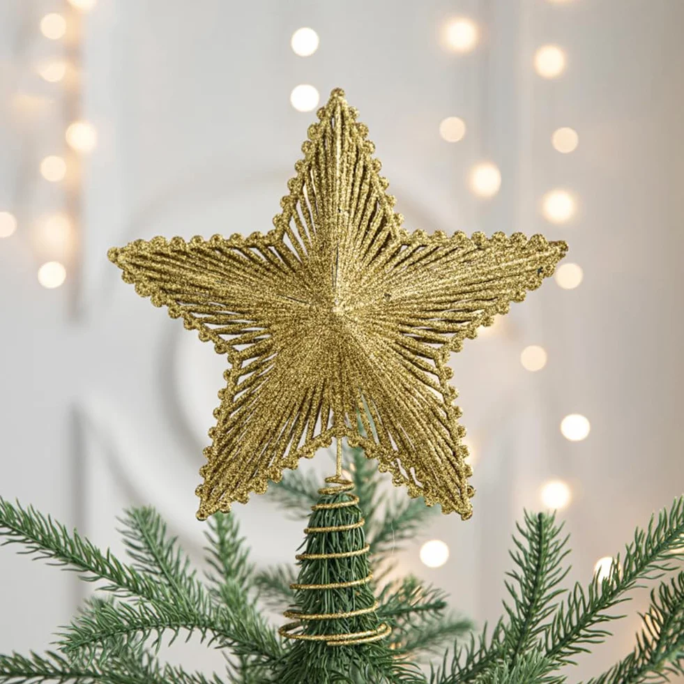 Estrella para Árbol de Navidad 23 x 20cm, Adorno Decoración Navideña