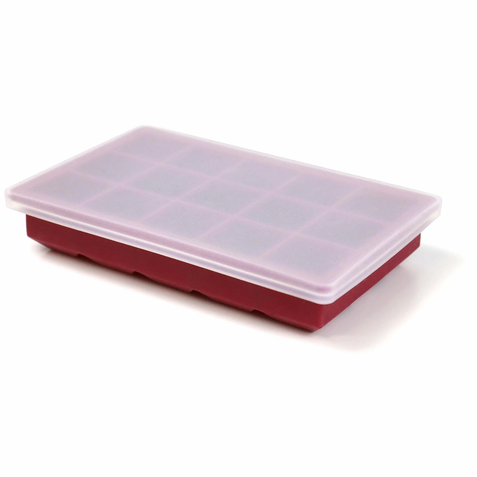 Jata Hogar HACC4540 Cubitera Silicona Grande con Tapa 15 Cubitos 3x3 cm Apilable Antiderrames Horno Microondas Lavavajillas