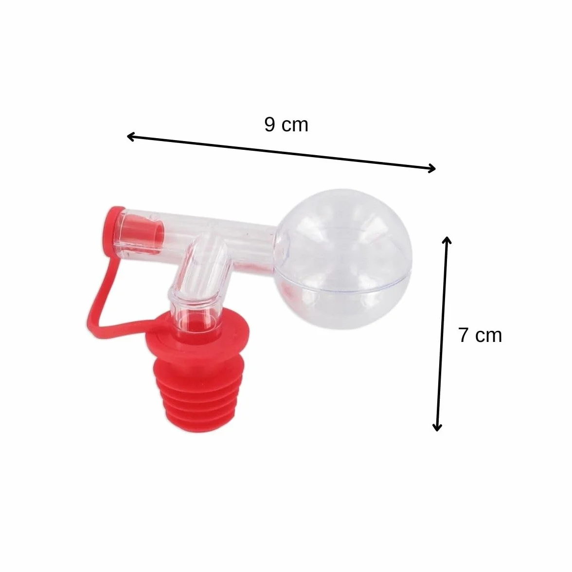 Fackelmann Dosificador de Alcohol con Boquilla, Tapón 2,5 cl, Plástico, Rojo, 9x7 cm