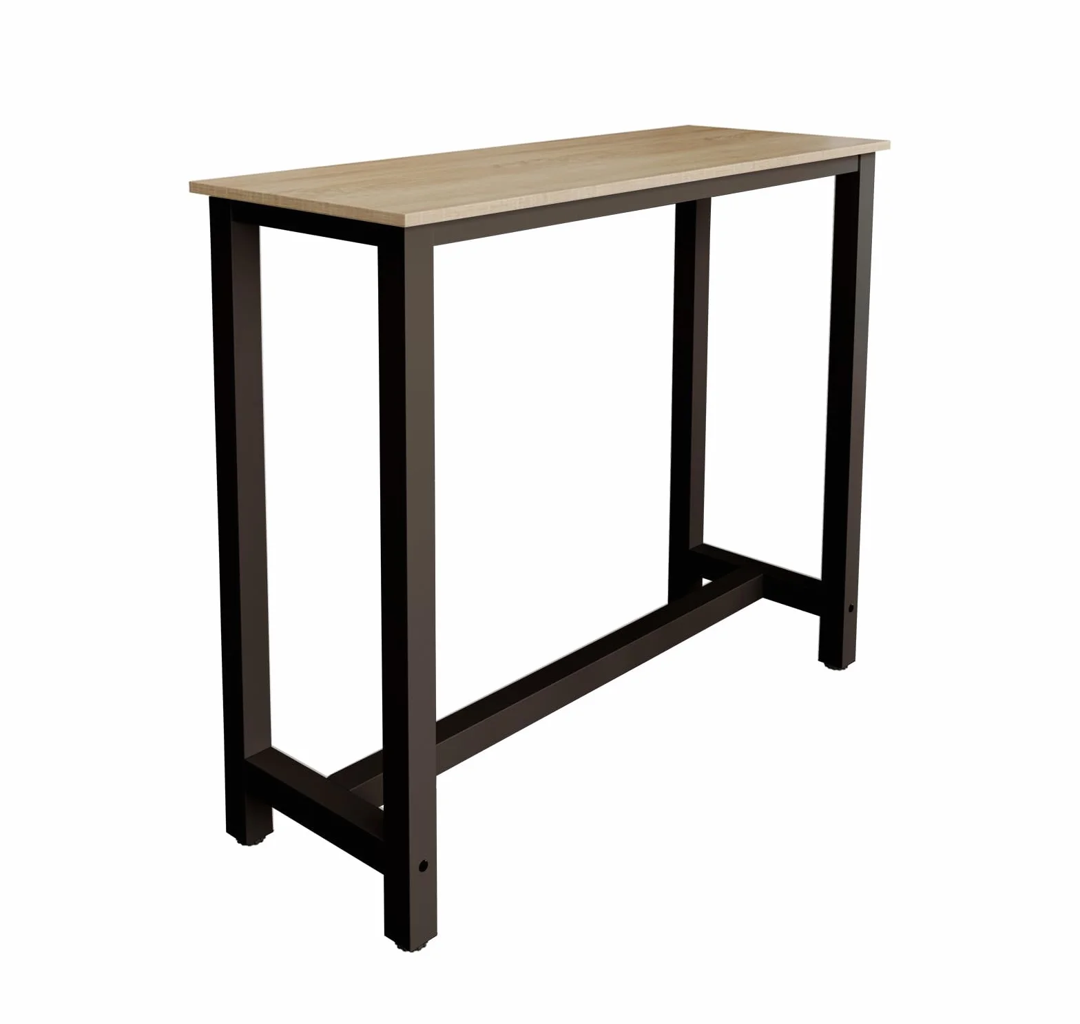 MB Muebles Bonitos | Mesa Alta de Cocina | Estilo Industrial | Modelo Ani | Barra de Cocina Estrecha y Desayunador | Patas de Metal y Melamina Mate | Color Negro | 120x100x40 cm