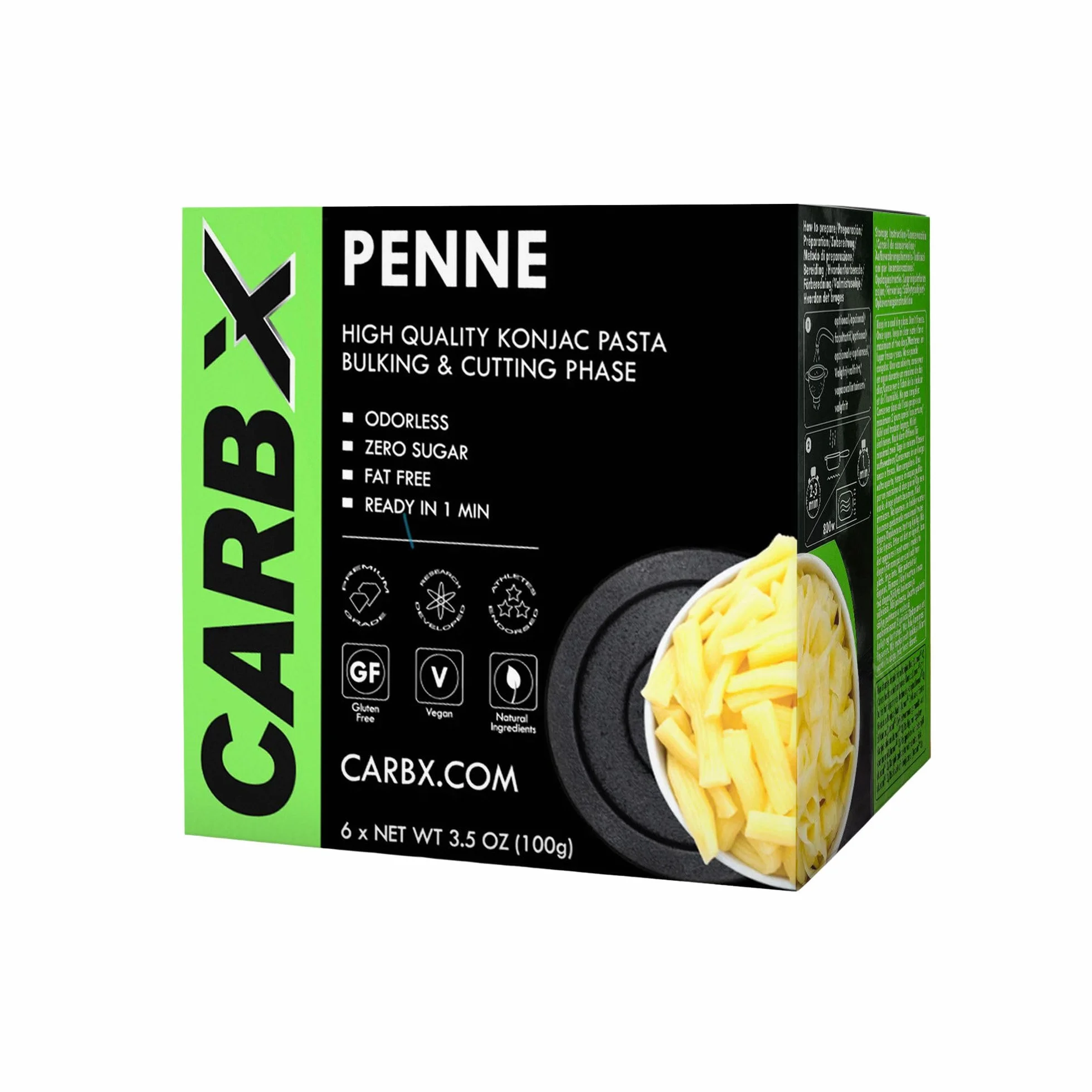 Macarrones Shirataki Pasta Konjac 600 g 6 Raciones Bajo en Calorías Sin Azúcar Keto Low Carb