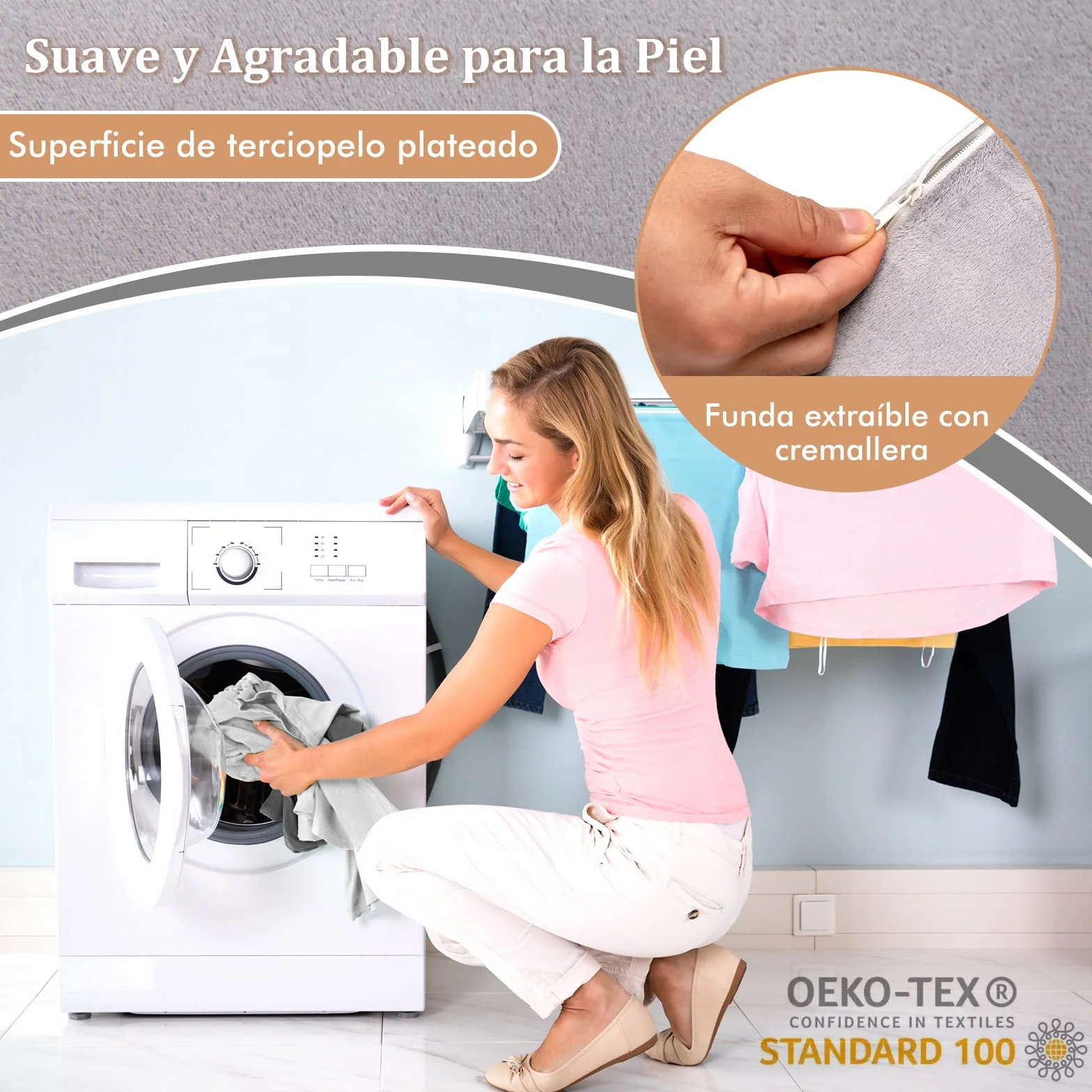 COSTWAY Almohada de Cuña para la Cama de 6 Piezas, Juego de Almohadas de Espuma de Memoria para Aliviar el Dolor de Cuerpo, Almohada de Soporte de Espalda Cómoda Ajustable y Extraíble, Gris