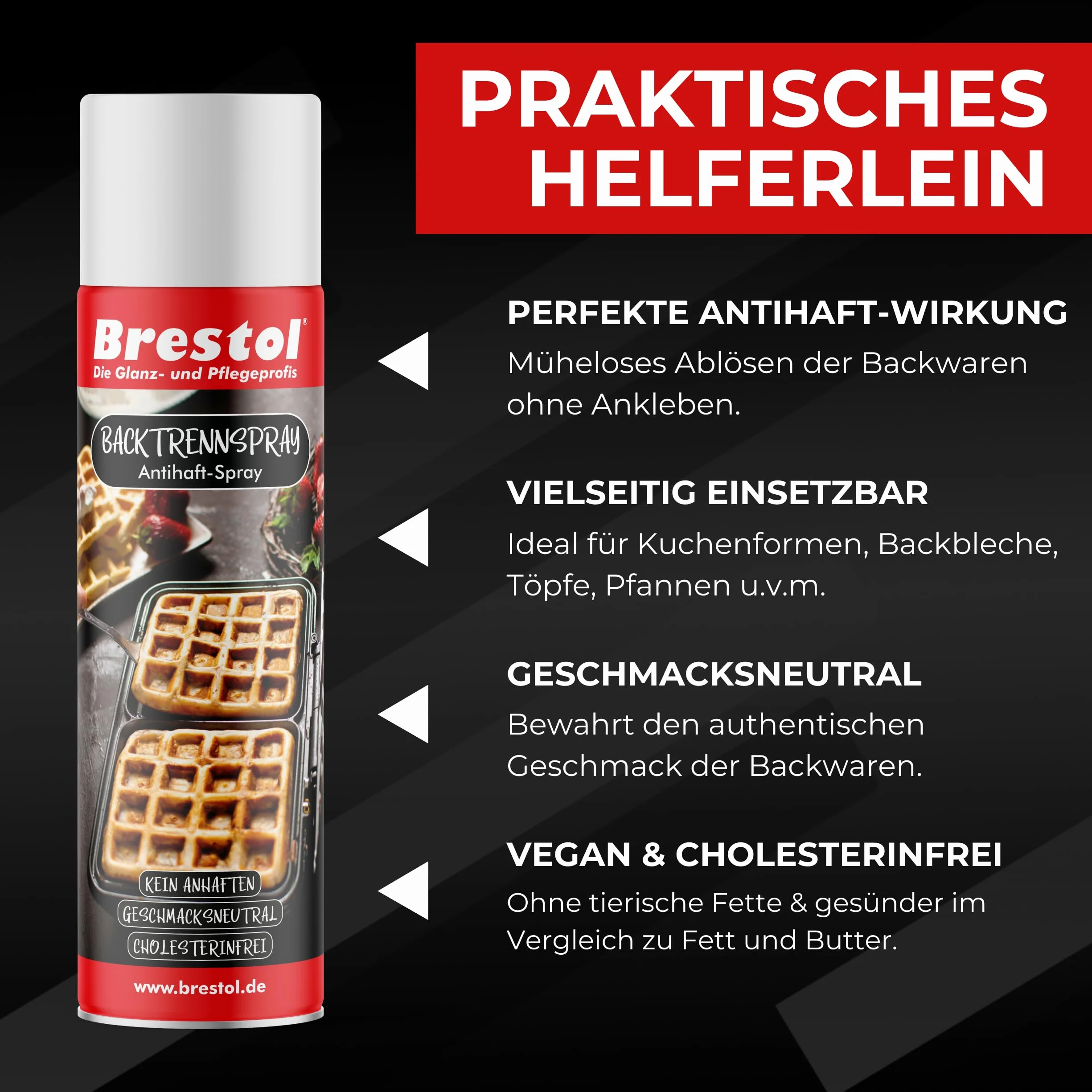 BRESTOL® Spray de separación para hornear, 12 x 200 ml, vegano