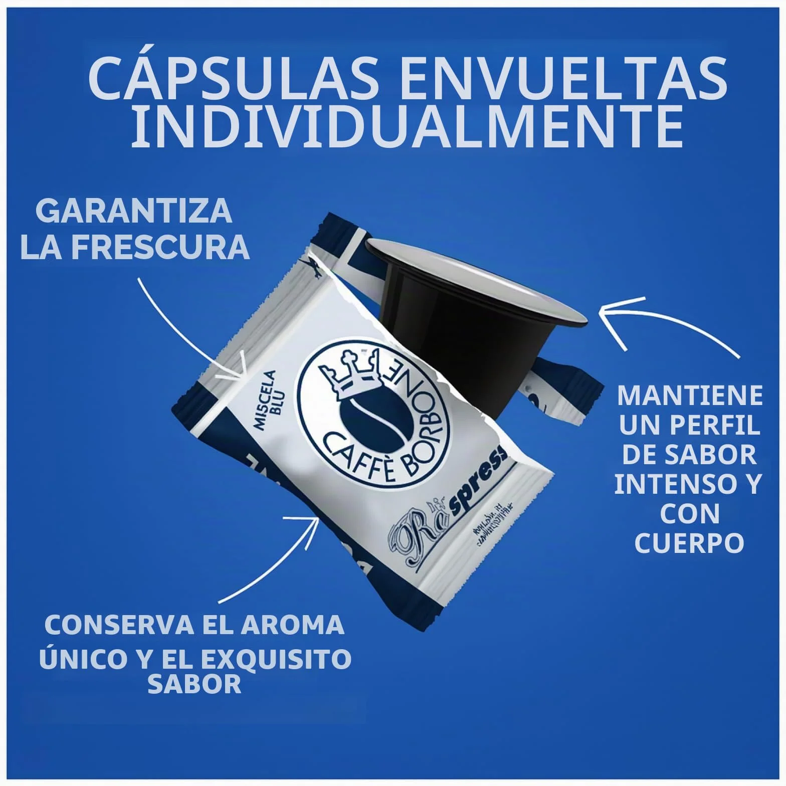 Caffè Borbone Respresso Mezcla de Café Azul 100 Cápsulas Compatibles Nespresso