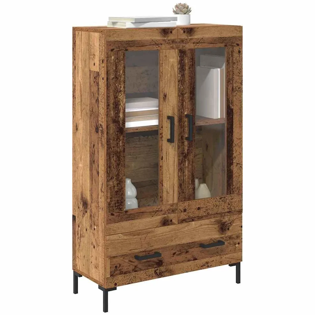 vidaXL Alacena Madera Vieja 69,5 x 31 x 115 cm Madera contrachapada, Armario Moderno para Sala, diseño Rectangular, Mueble Resistente con Amplio Espacio, ¡Funcional y con Estilo