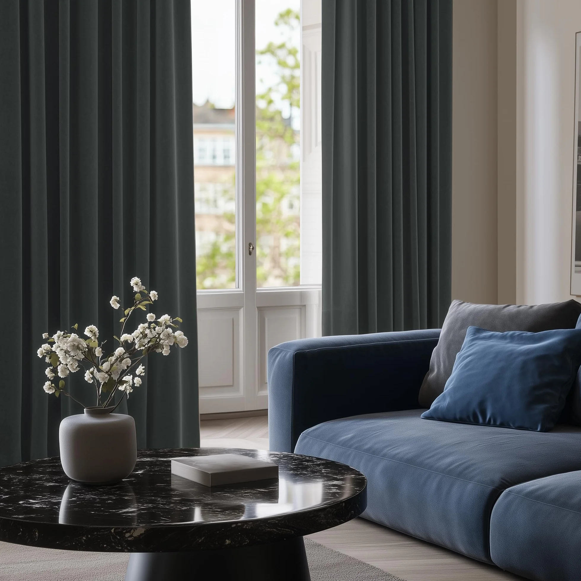 Deconovo Cortinas Opacas Térmicas 2 Piezas 135x240 cm Gris Oscuro