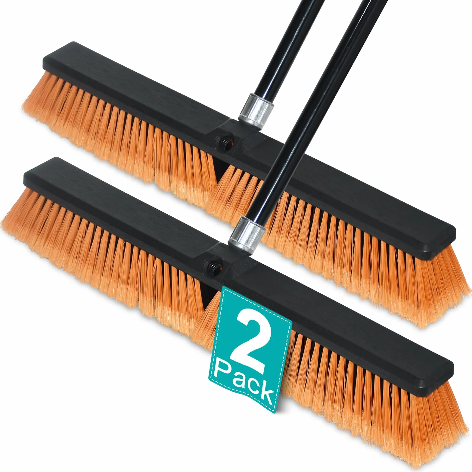 PBHEPJ Escoba de empuje de 24 pulgadas para exteriores, resistente, escoba de tienda con banda de 60 pulgadas de largo para limpiar azulejos exteriores o interiores, garaje, tienda, cubierta, hormigón