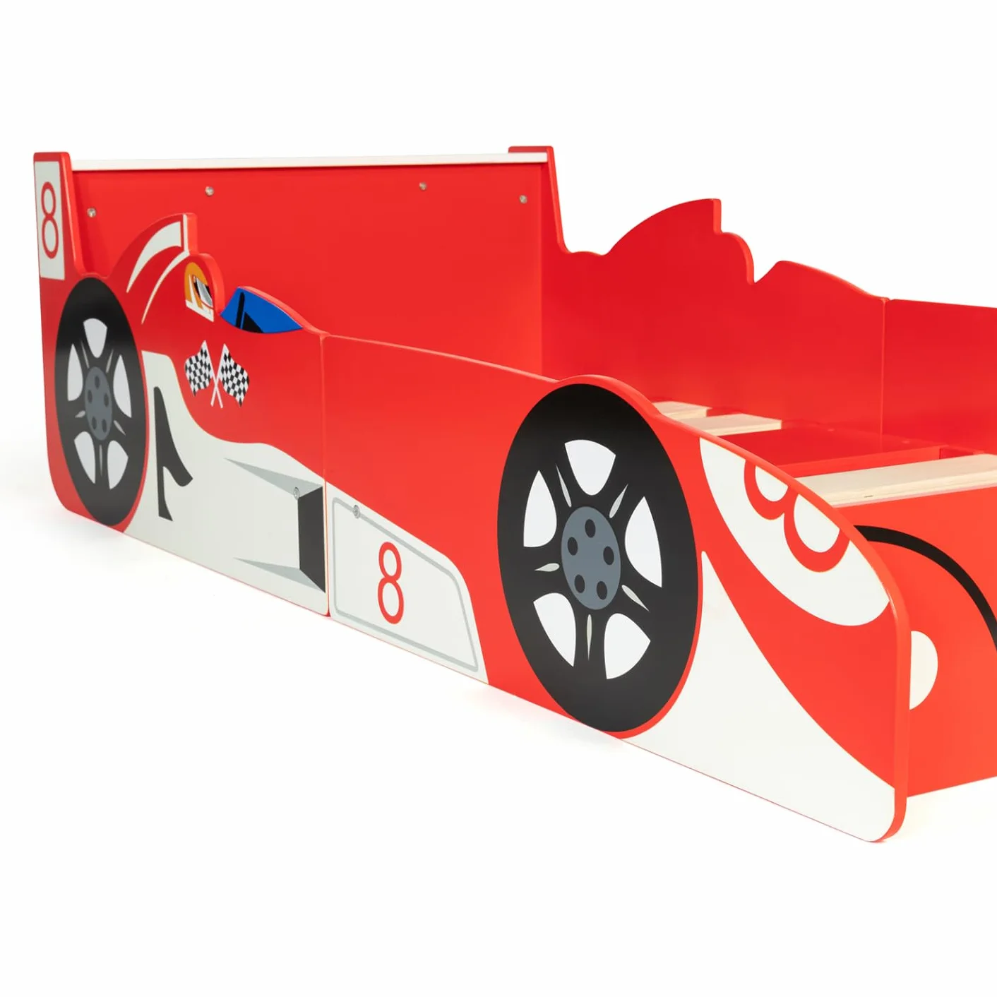IDMarket – Cama infantil coche Fórmula 1 Teddi 70 x 140 cm, color rojo