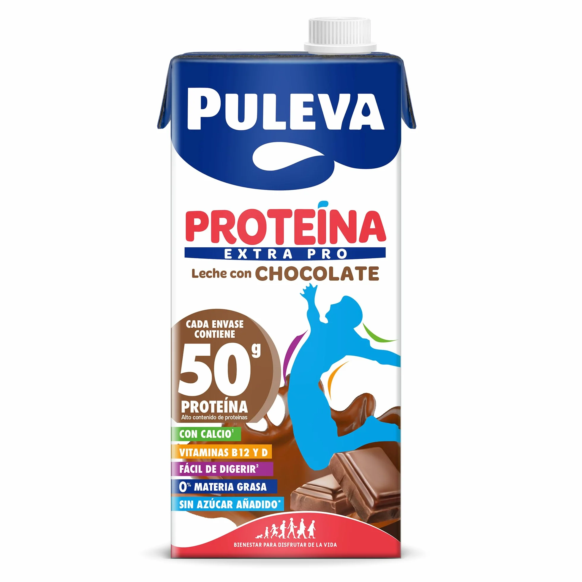 Puleva Leche Proteína Extra Pro Chocolate 0% Grasa Sin Azúcares Añadidos Pack 6x1L