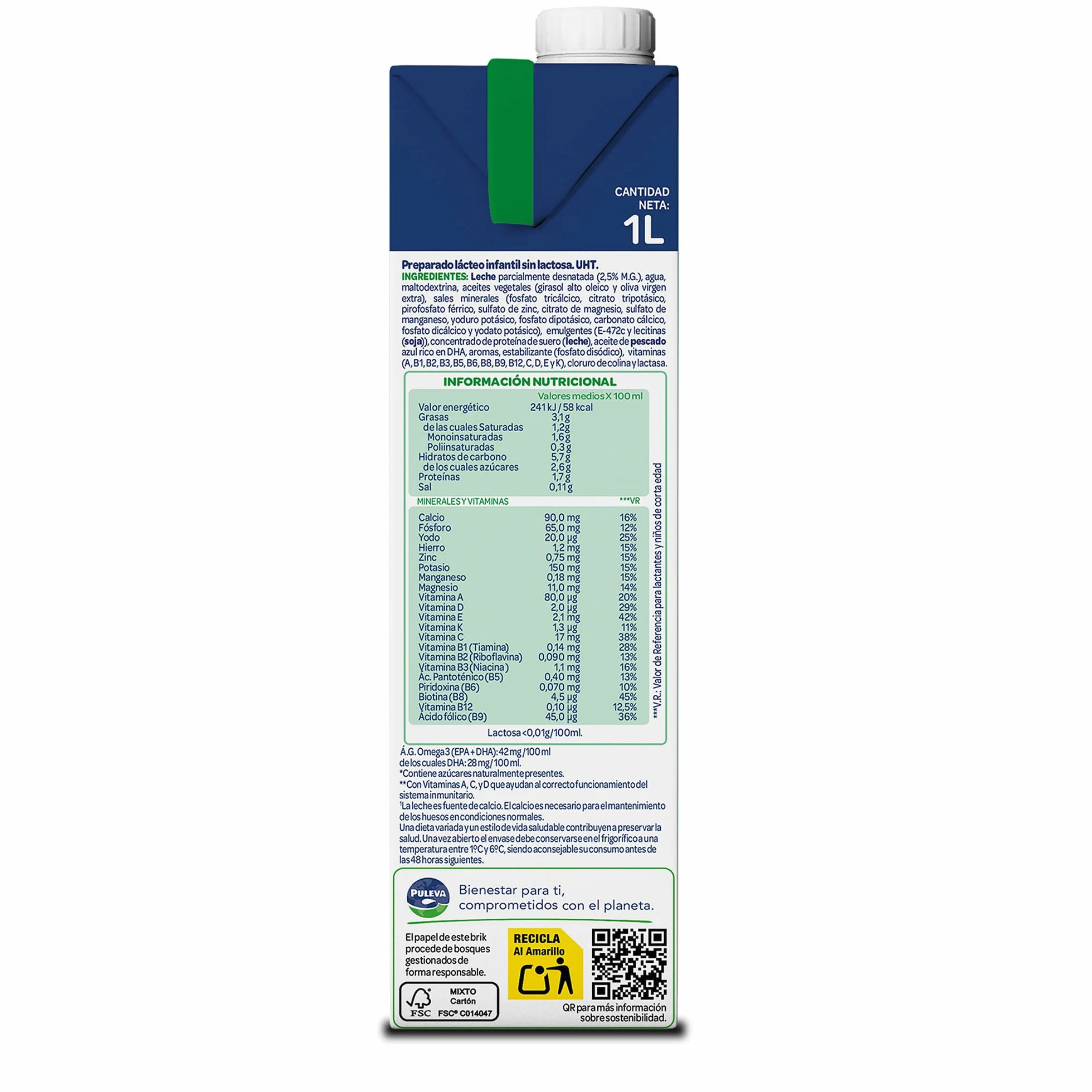 Puleva Peques 3 Leche de Crecimiento +12 Meses Pack 6 x 1l