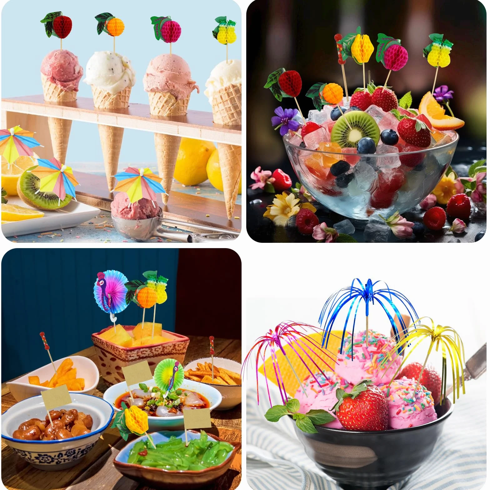 Samulee 150 Piezas Decoracion de Cocteles Palillos Decorativos Fiesta Boda Cumpleaños