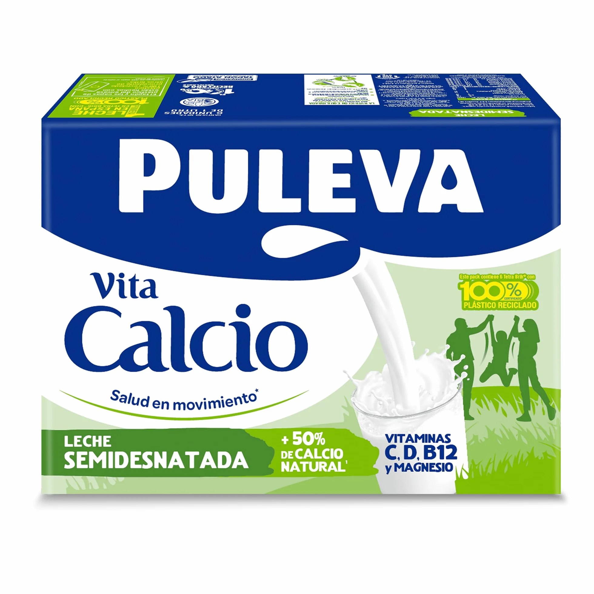 Puleva Calcio Leche Semidesnatada Pack 6 x 1Lt