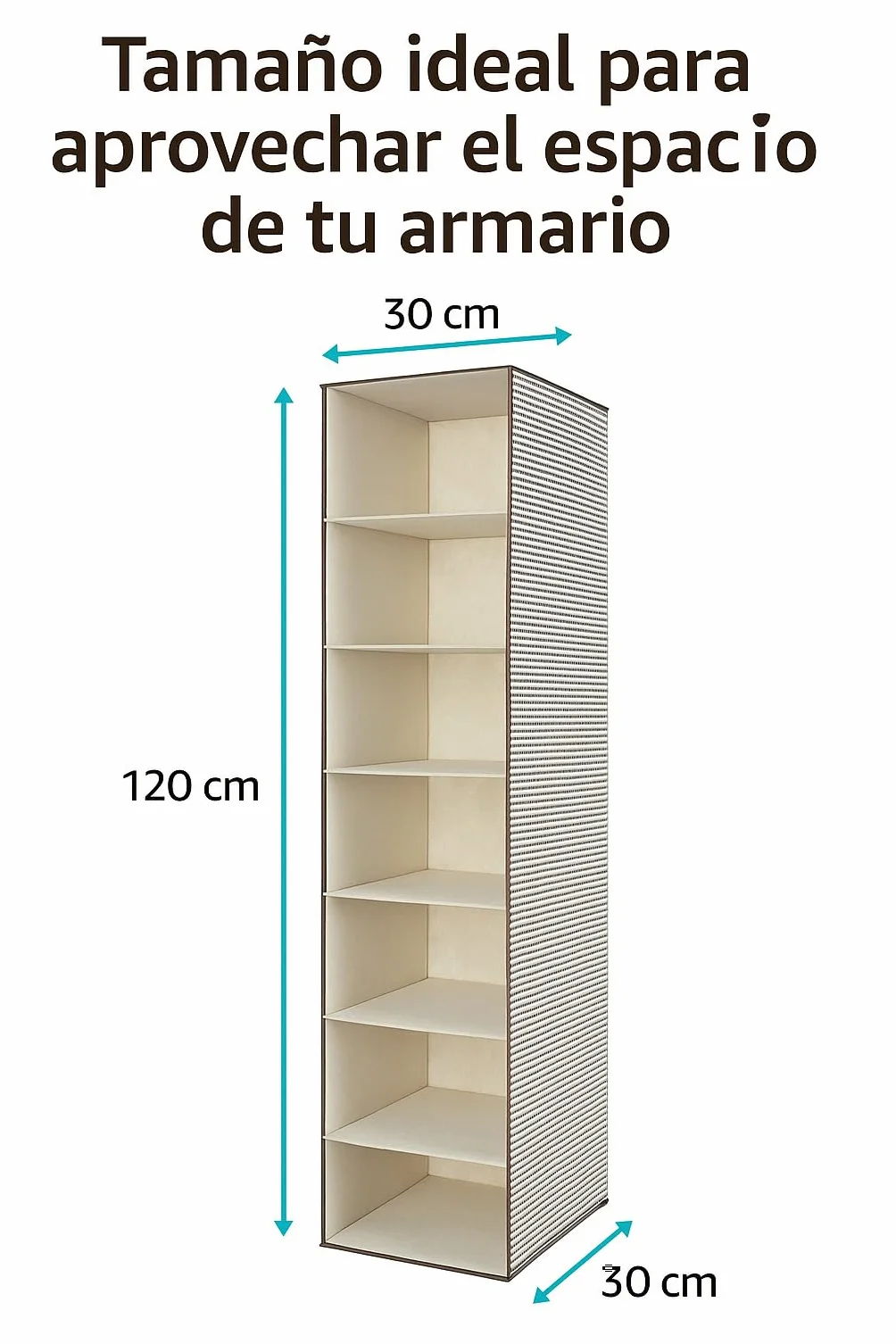 Organizador de Armario Colgante 6 Compartimentos Estantes Plegables Tela No Tejida