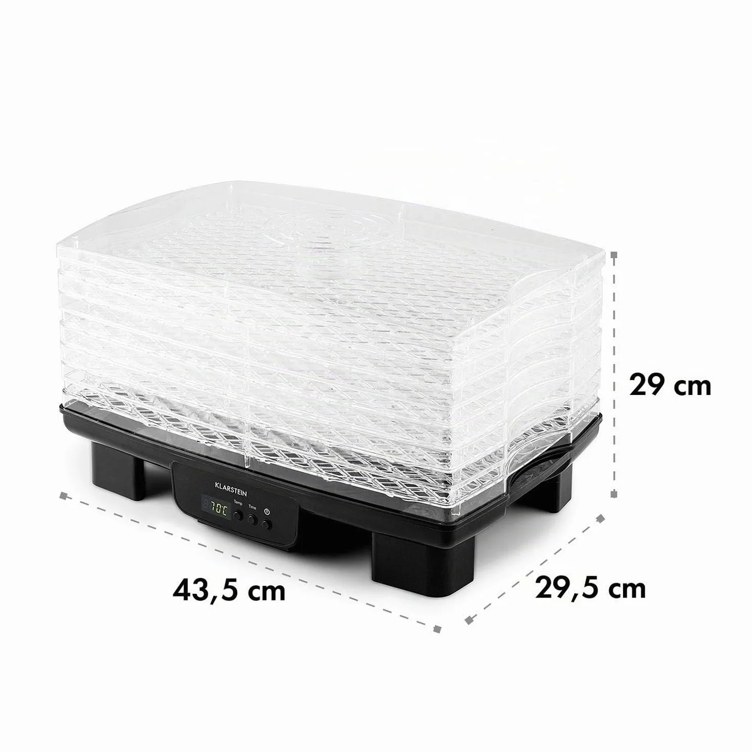 Klarstein Bananarama Secadora automática de fruta y carne 6 pisos 550 W Negro