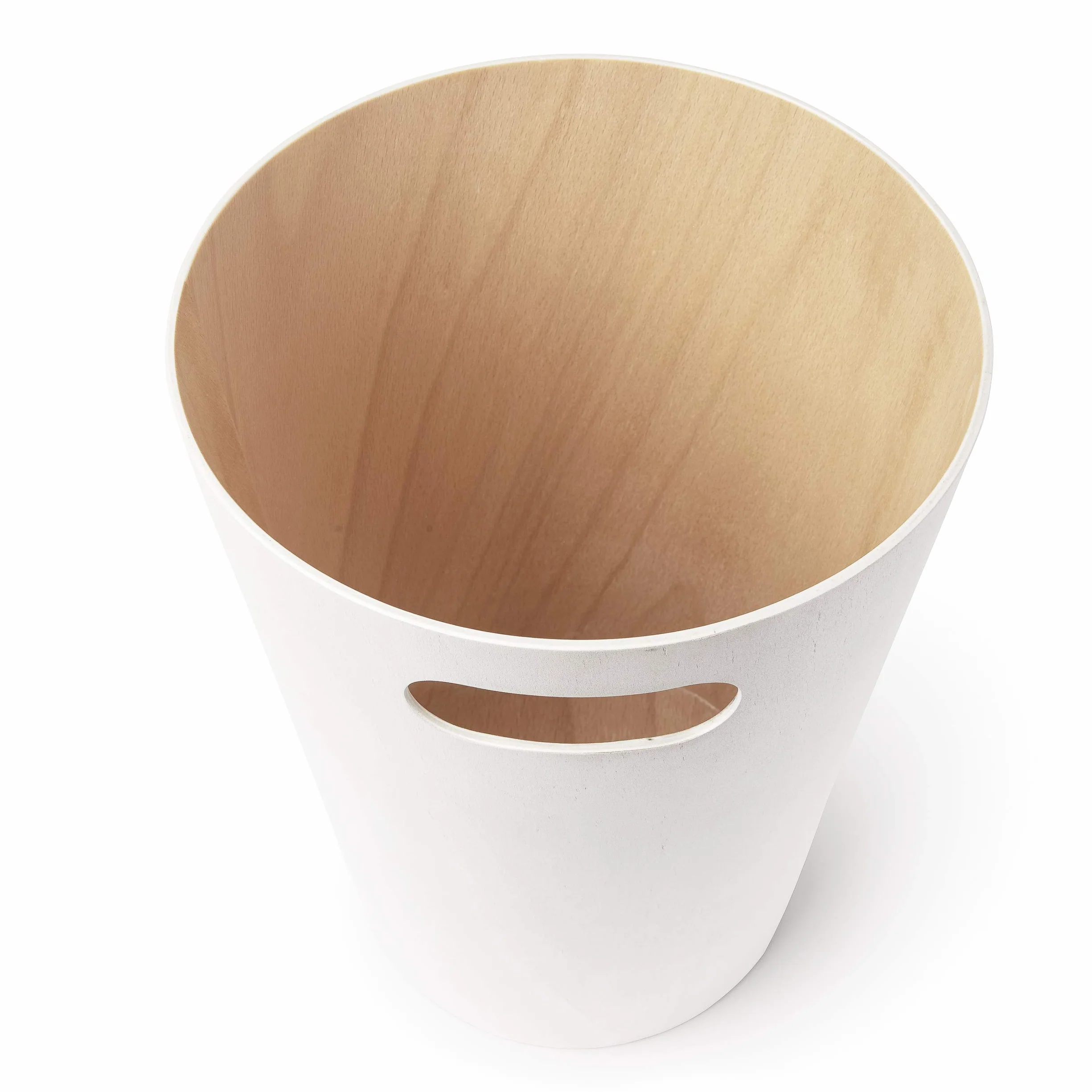 Umbra Woodrow Cesto de basura, con capacidad de 7.5 l, Blanco/Natural