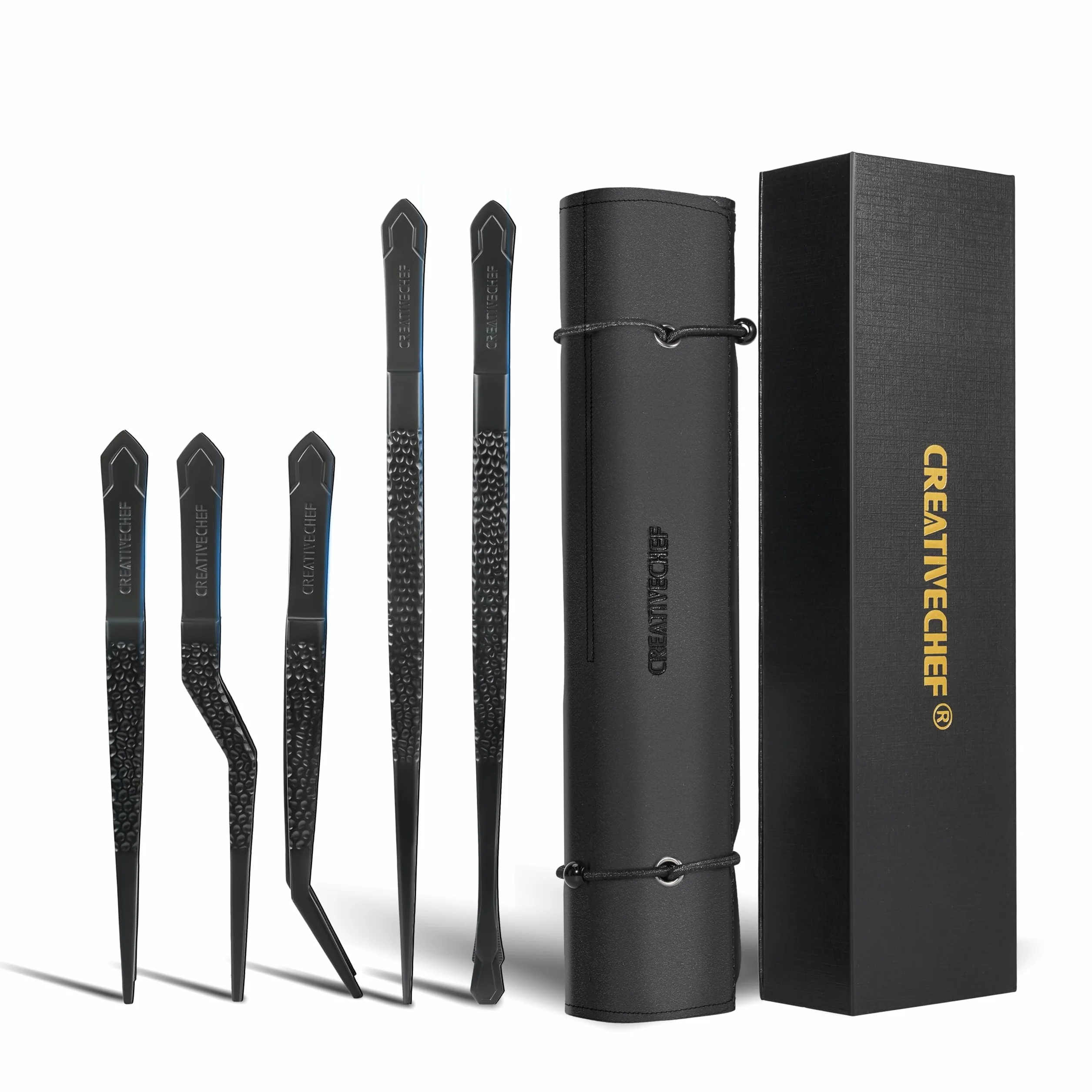 2 Piezas Pinzas de Cocina para Emplatar Ergonómicas para Alimentos, Pinzas Finas, Herramienta de Cocina de Chef para Alimentos y Reparaciones, Pinzas de Acero Inoxidable, Pinzas de