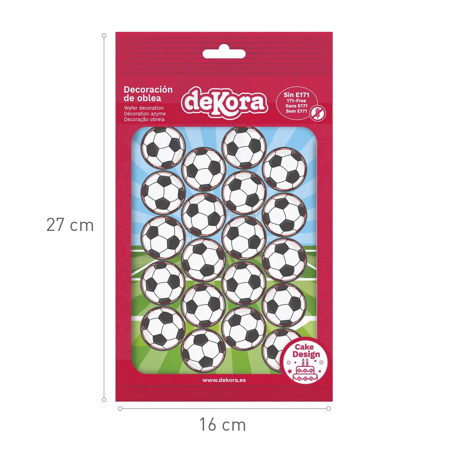 Dekora Pack 2x20 Mini Discos de Oblea de Balones de Fútbol, Decoraciones Comestibles para Cupcakes, 3,4 CM