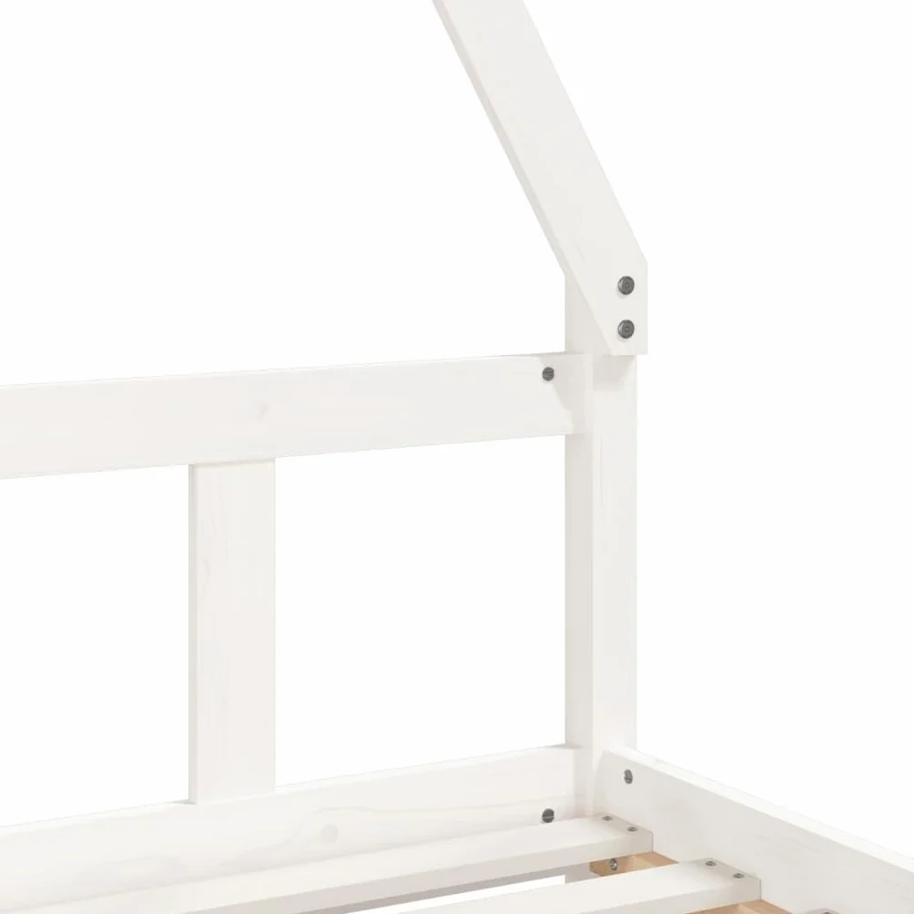 vidaXL Estructura de Cama para niños Madera de Pino Blanco 90x190 cm, Cama Infantil, Cama Individual para niños, Cama Forma de casa, Cama para niños