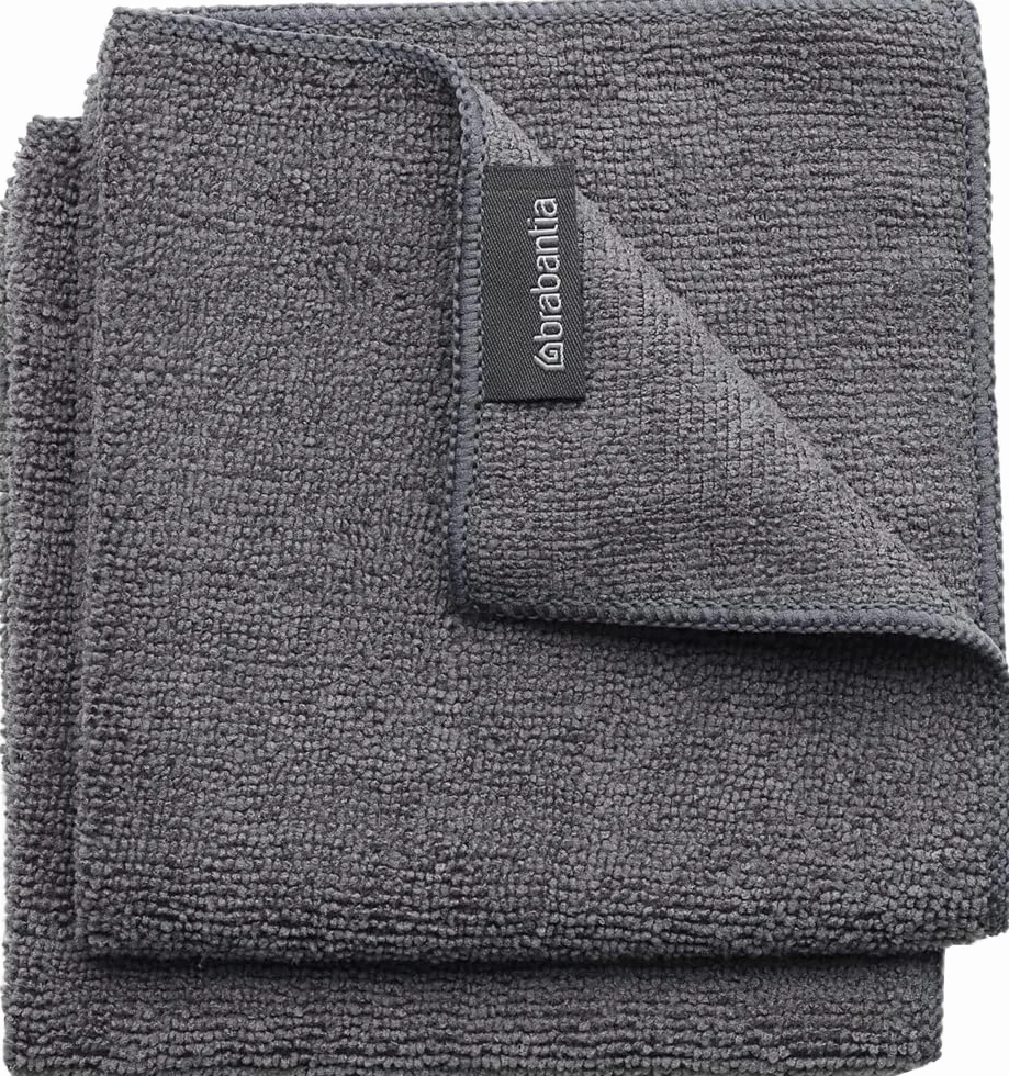 Brabantia Paños de Cocina de Microfibra Gris Oscuro Set de 2 30 x 30 x 0,5 cm