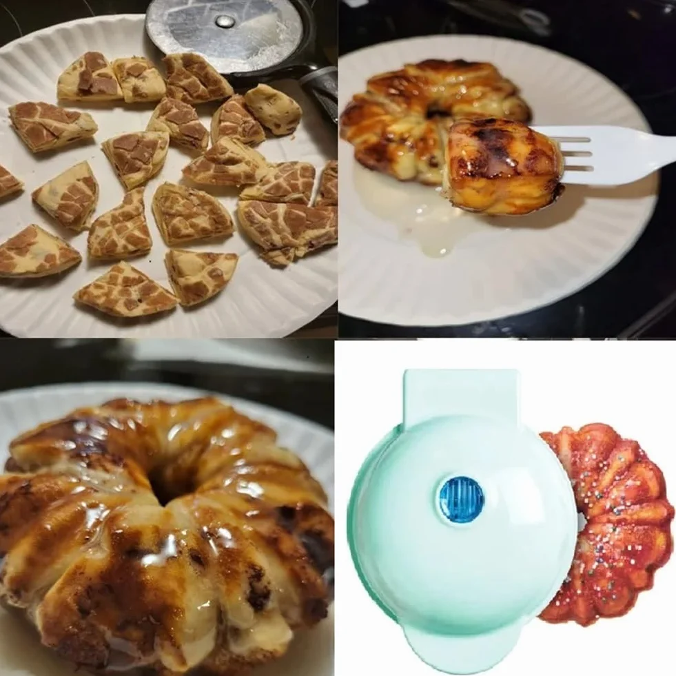 Min Make Waffle - Máquina para hacer tartas de calabaza, para niños, minimáquina para hornear, enchufe europeo