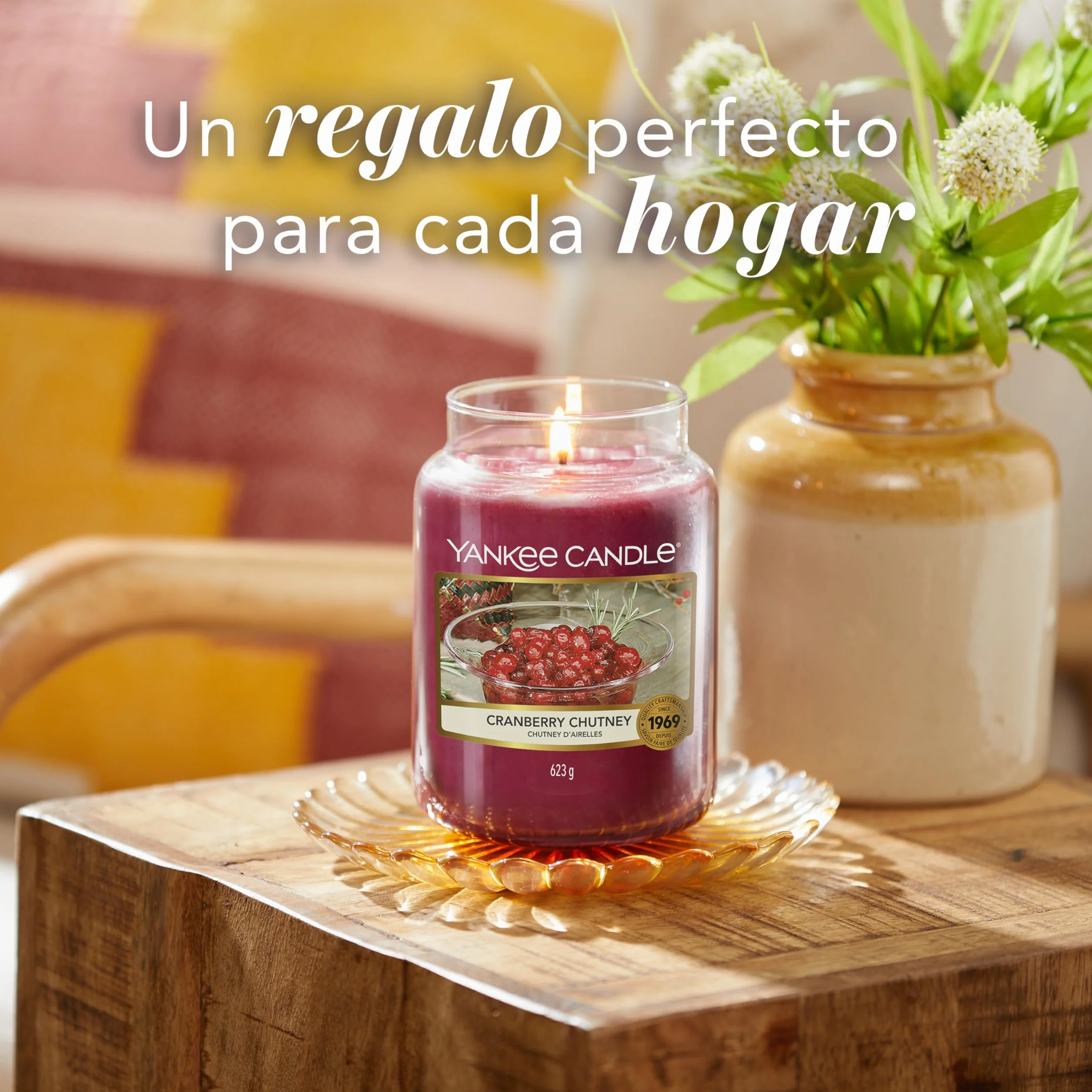 Yankee Candle Vela aromática en tarro grande Cranberry Chutney 150 horas