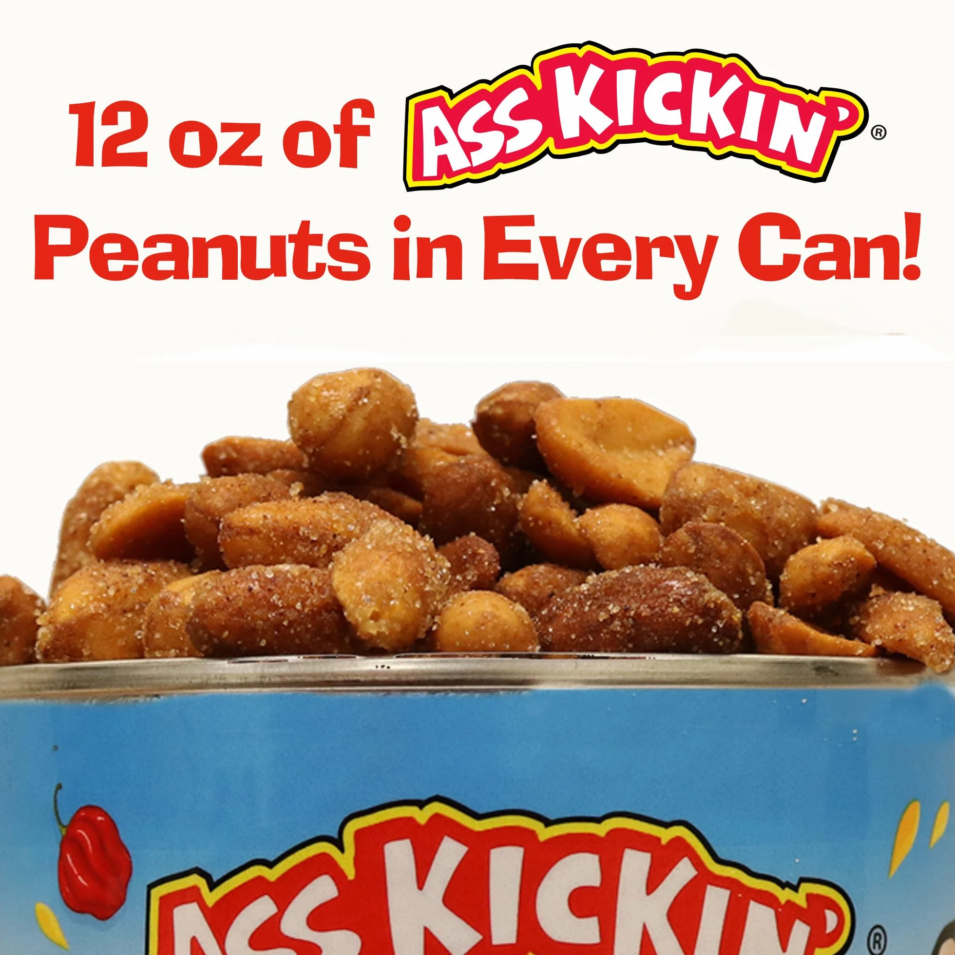 KICKIN' Habanero cacahuetes picantes con miel 12oz Ultimate Spicy Gourmet Gift Peanuts