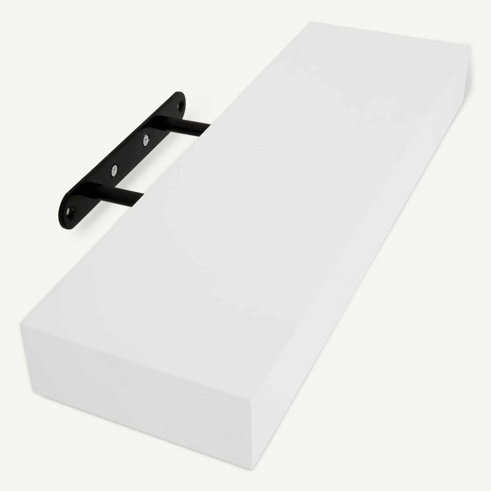 Amazon Basics Estantes Flotantes de Pared de Madera, 3 Unidades, Blanco, 40x12x5 cm