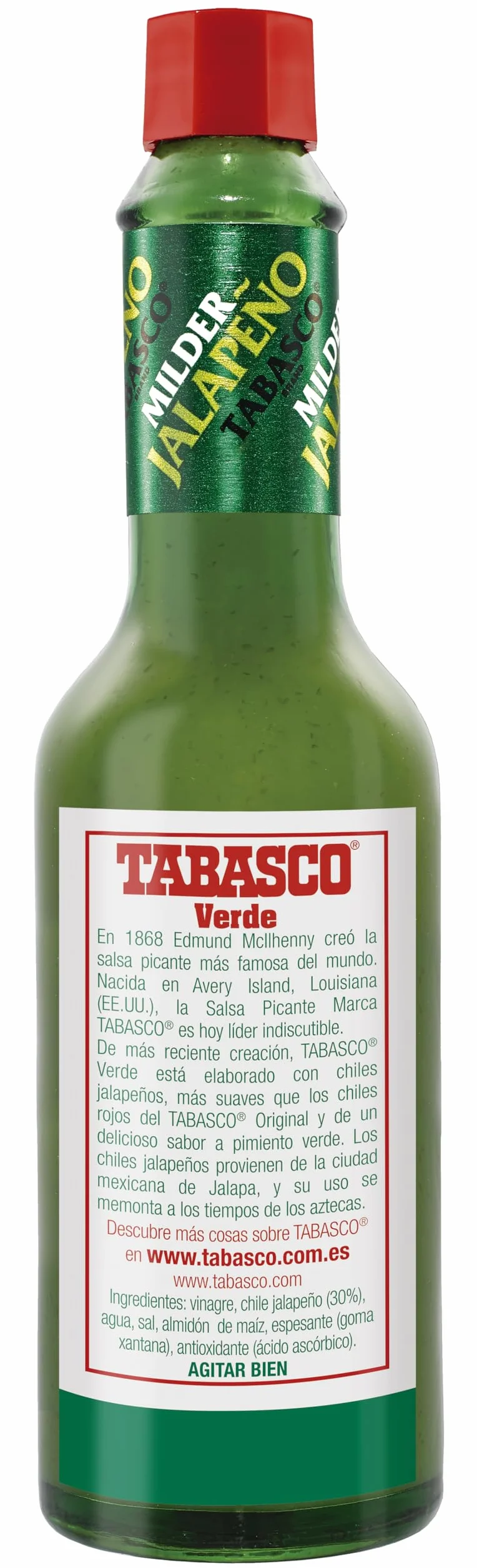 Tabasco Verde Salsa Picante Sabor Suave 60 ml Chiles Jalapeños Tex-mex