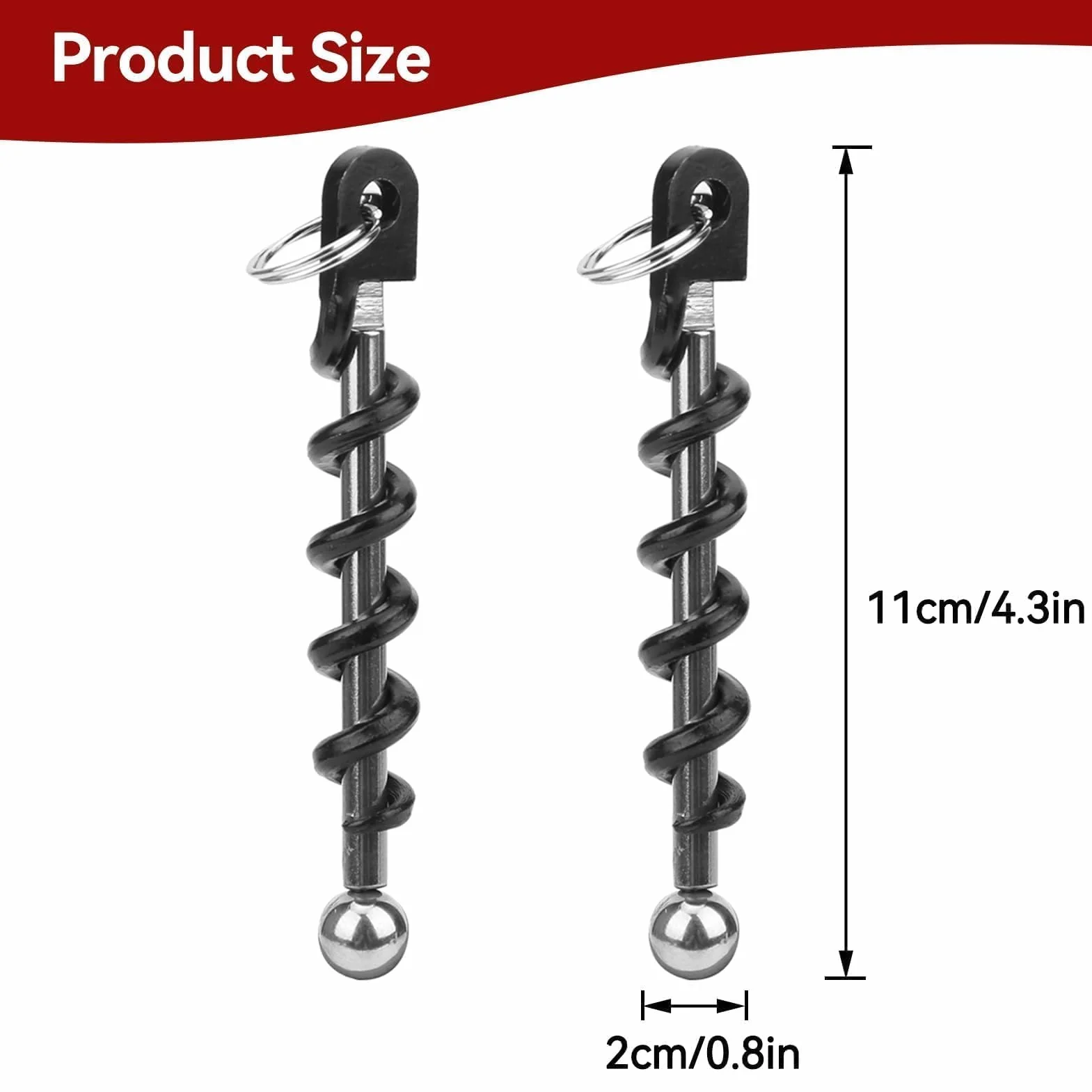 2pcs Abridor de Vino, Sacacorchos Espiral Abridor de Botellas de Acero Inoxidable Portátil Abridor de Botellas de Vino Cerveza con Llavero pequeño Sacacorchos de Vino