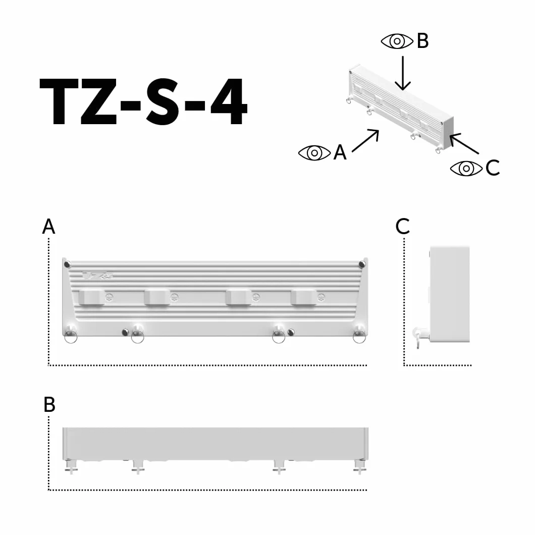 Cuncial TZ-S-4 Tendedero Automático de Pared 4 Cuerdas 20 m Extensible 5 m Blocaje Individual Compacto Resistente Fabricado en España