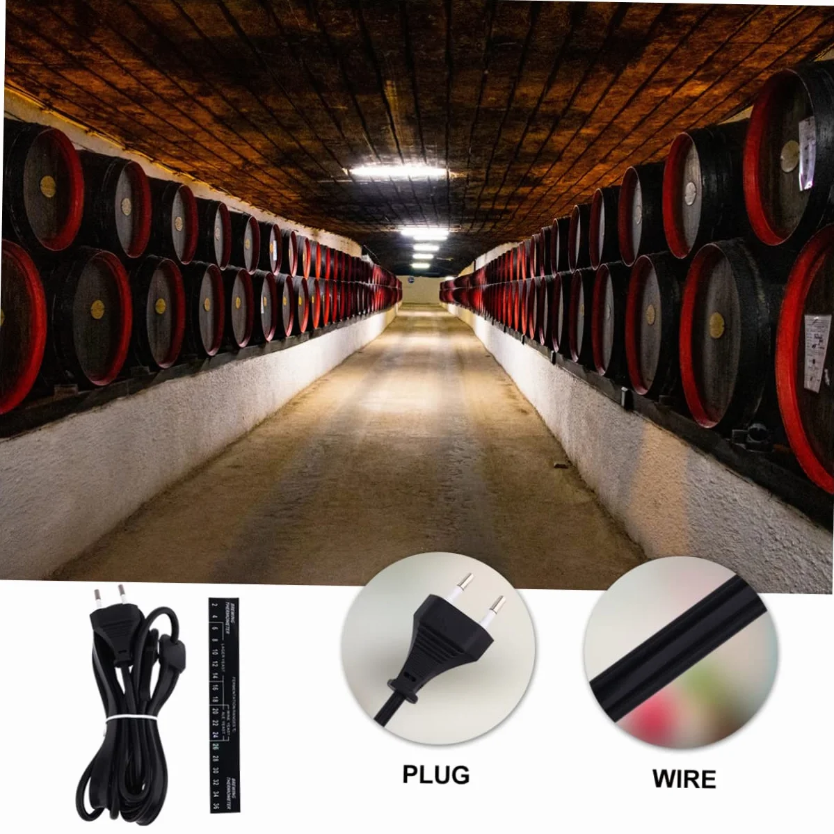 SOLUSTRE Cinturón Calefactor de Fermentación Eléctrica de Silicona Negro Enchufe EU, Resistente al Agua y Seguro para Fermentadores y Barriles en Elaboración Casera