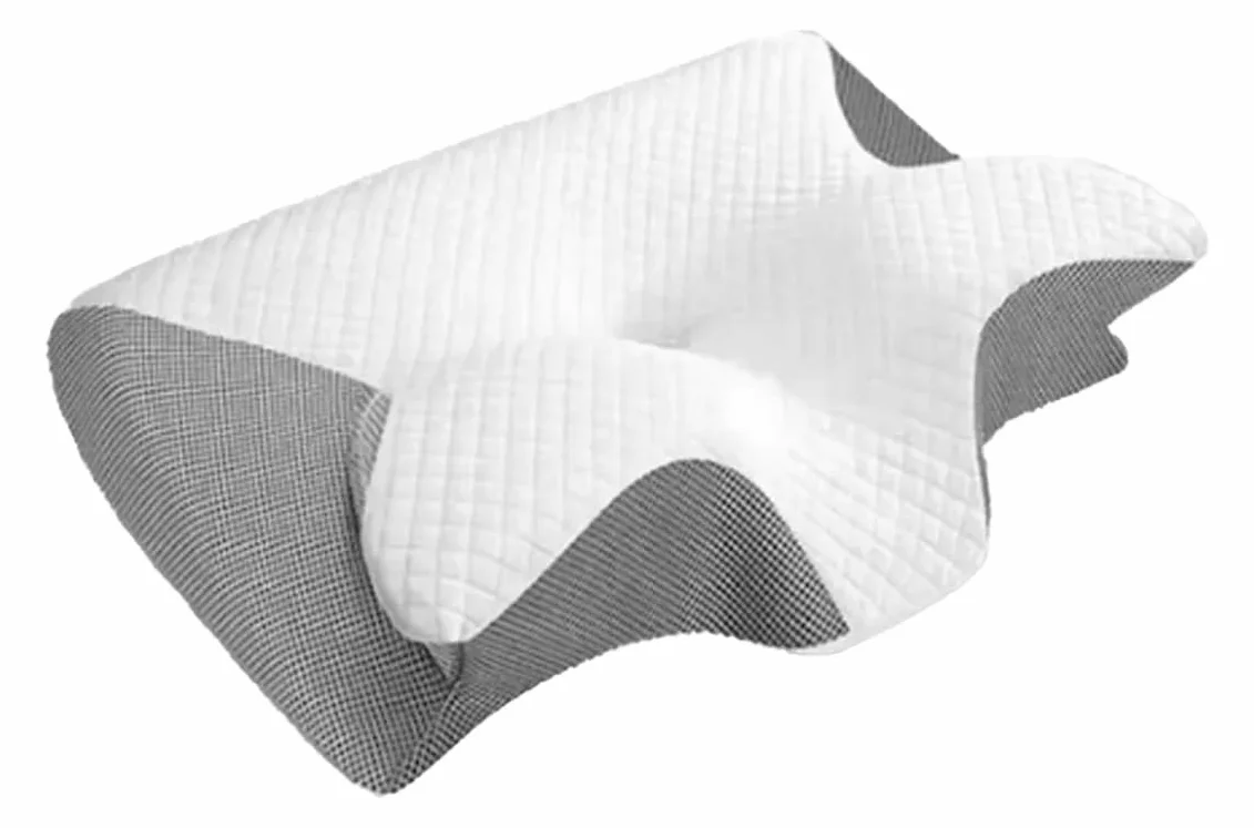 Cojín cervical ergonómico de espuma viscoelástica con mariposa, 60 x 40 x 12/14 cm | Diseño ergonómico de mariposa