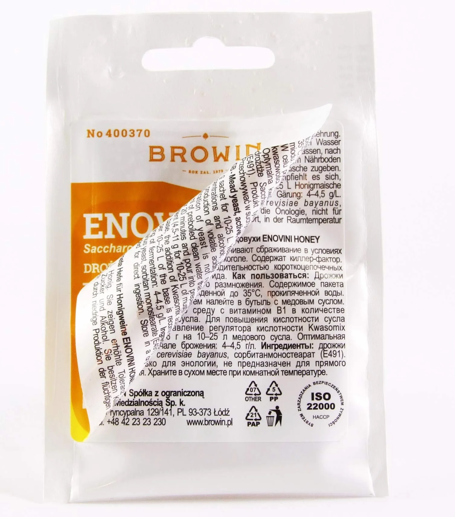 MEAD YEAST AlcoFermBrew Levadura de aguamiel 25L BROWIN Vino de Miel