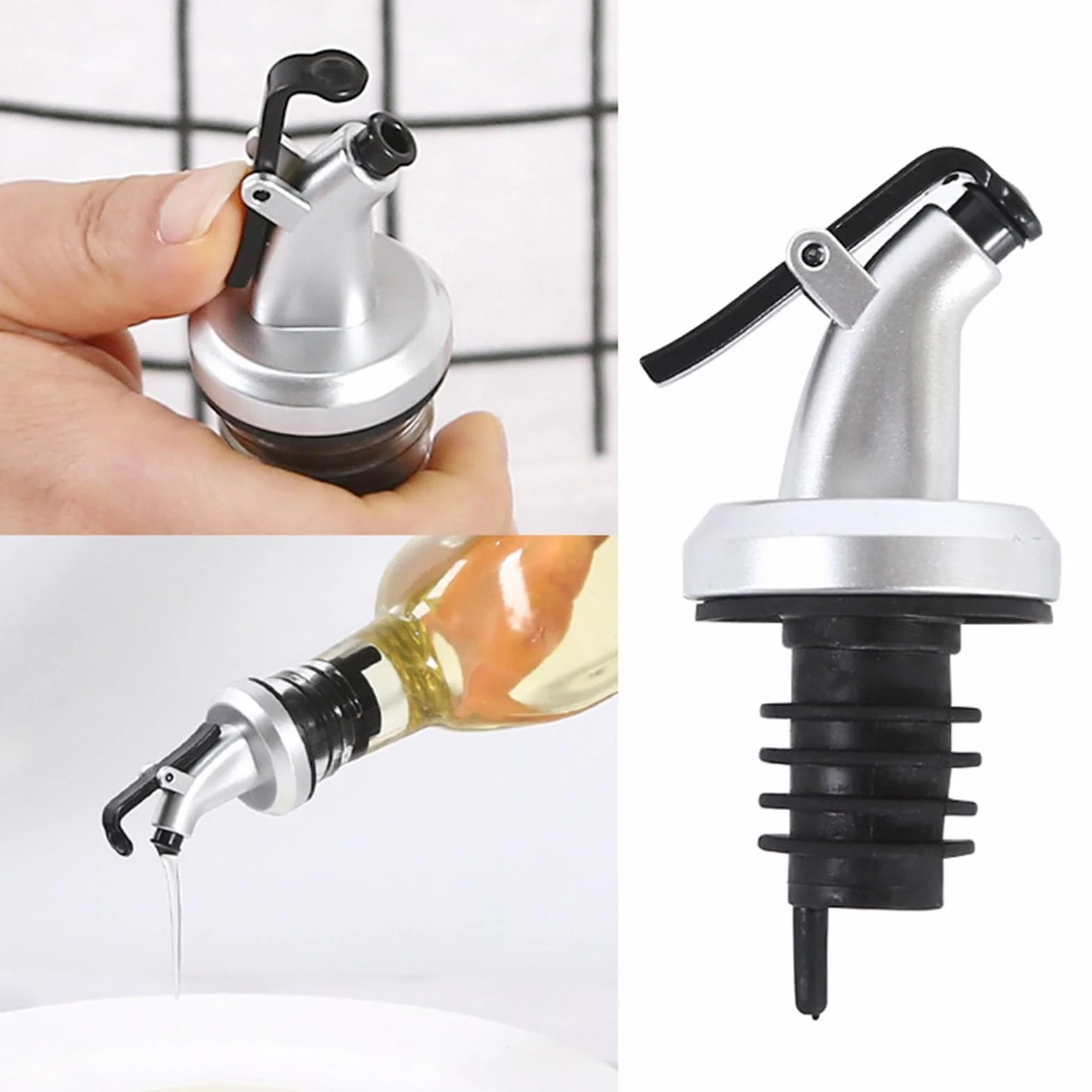 Oil Pour Spout - Leak Proof Olive Oil Bottle Pourer with Nozzle