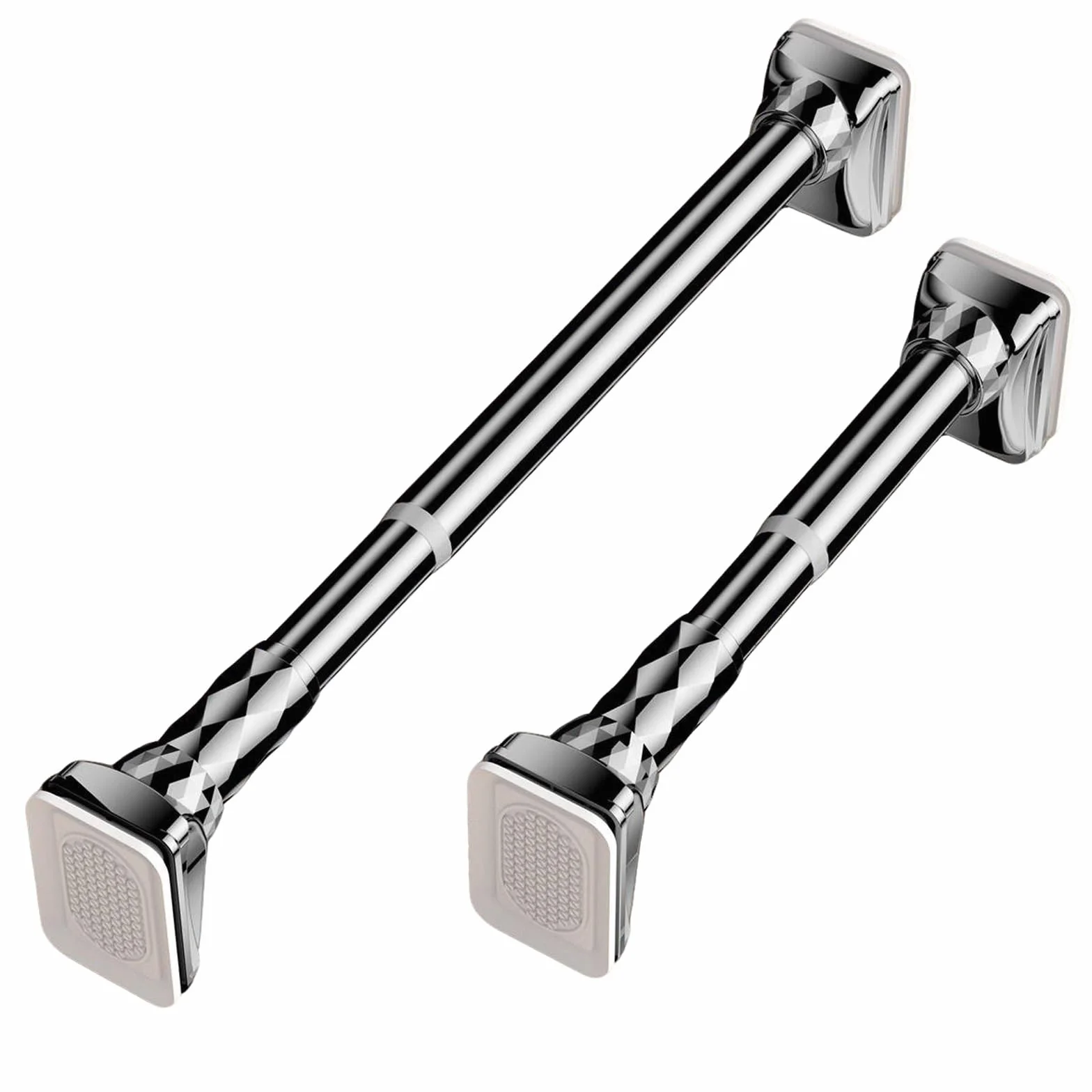 Barra de ducha ajustable sin taladro, acero inoxidable, 5075 cm Φ33 mm, perfecta para baño, dormitorio, sala de estar, fácil instalación, duradera y elegante