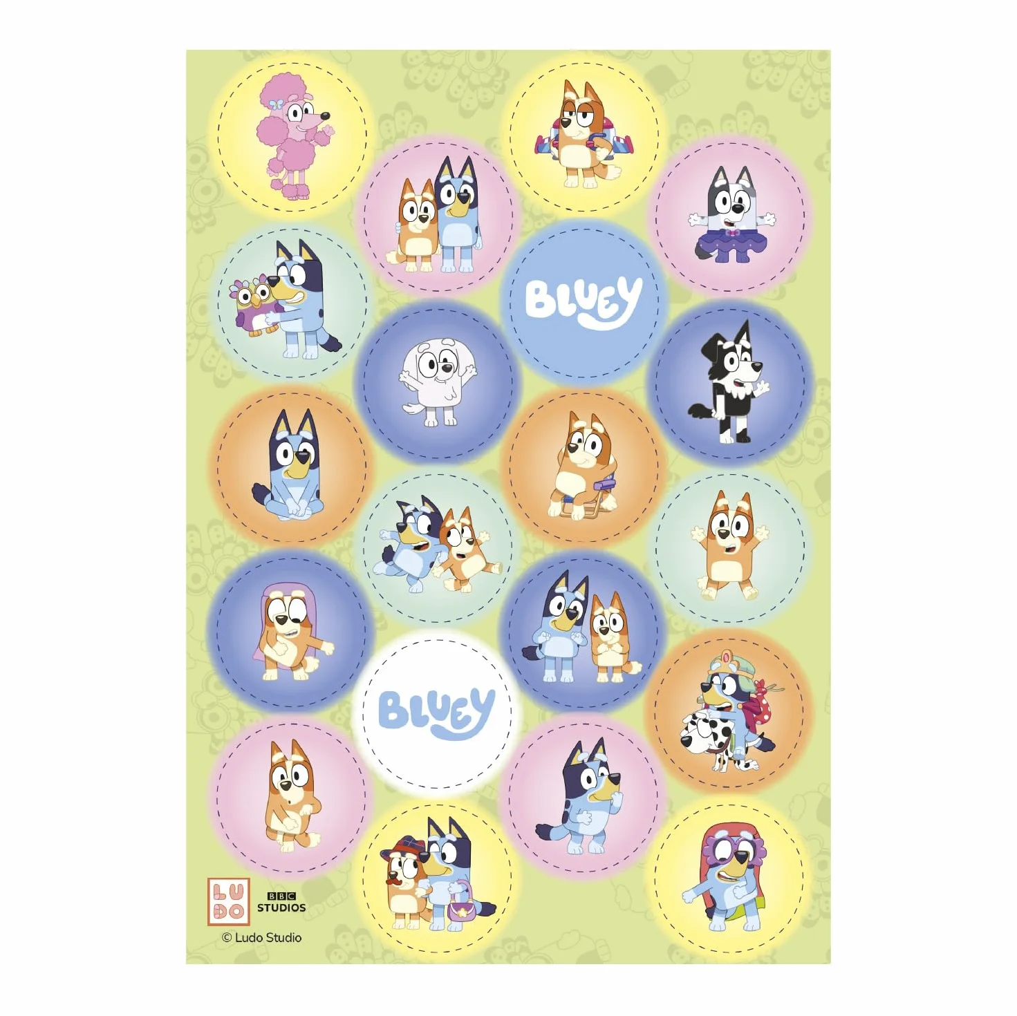 Bluey Dekora Mini Discos de Oblea Comestibles 3,4 cm Pack 20 Unidades Sin Gluten