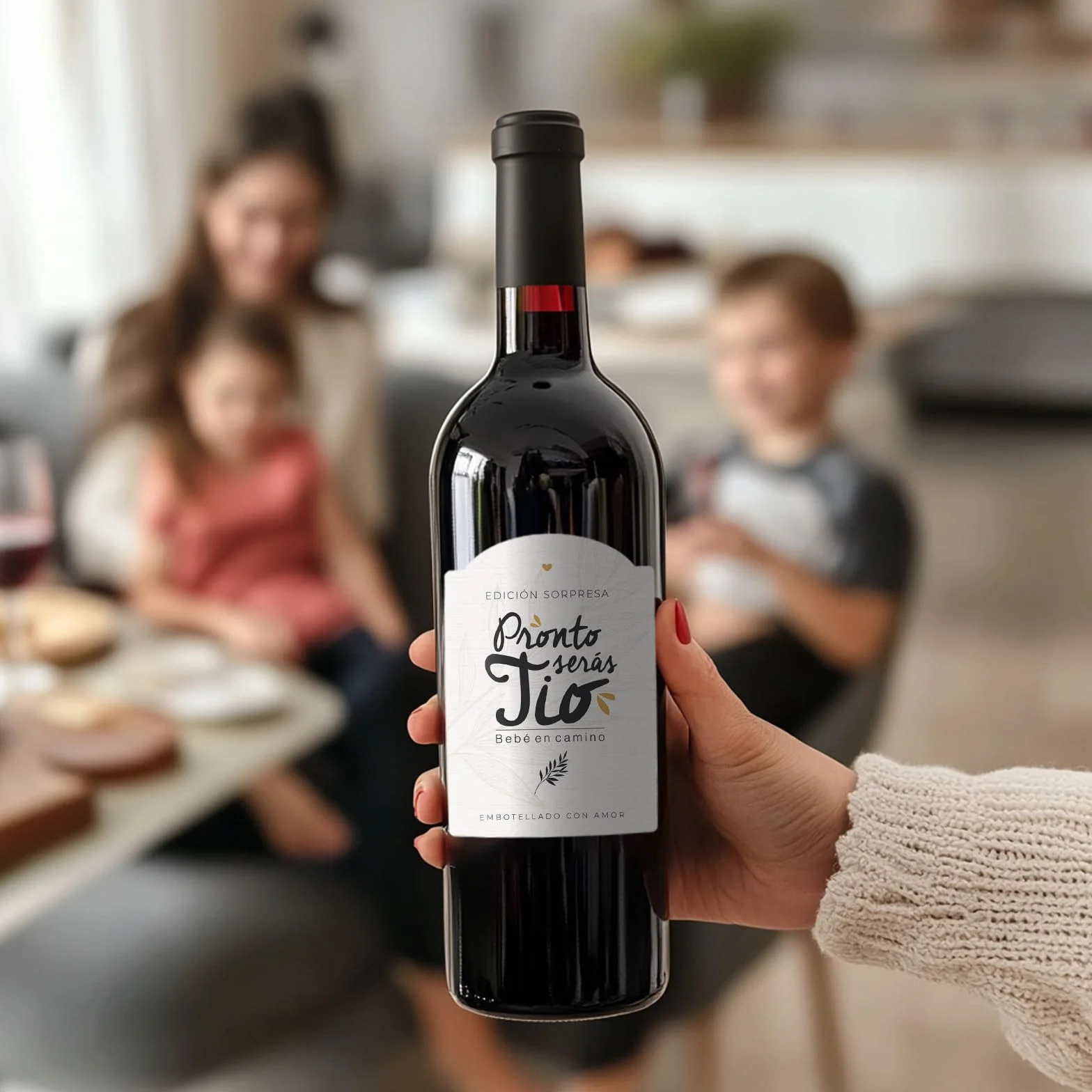 Manahia Etiqueta de Vino Tío Vas a ser tío bebé en camino Idea Regalo Original Emotivo Anuncio Embarazo Hermano Cuñado Sorpresa creativa anunciar Nacimiento Futuro Tito