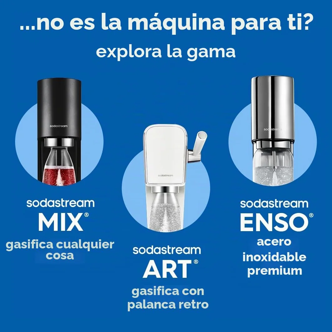 SodaStream Terra Negro Gasificador de Agua con Cilindro CO₂ 60L y Botella 1L