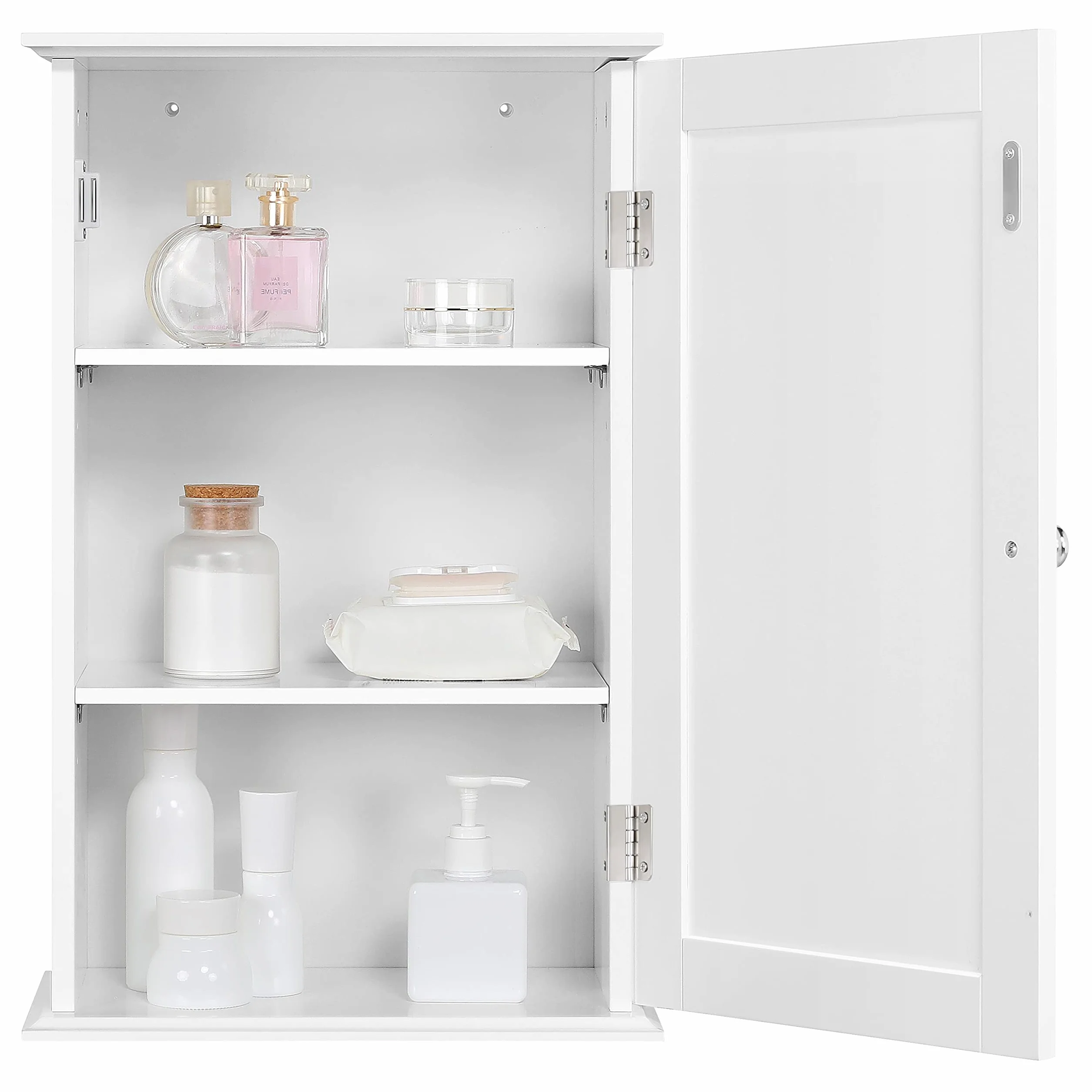 Yaheetech Armario Baño Pared Tres Niveles 35x21x55cm Blanco