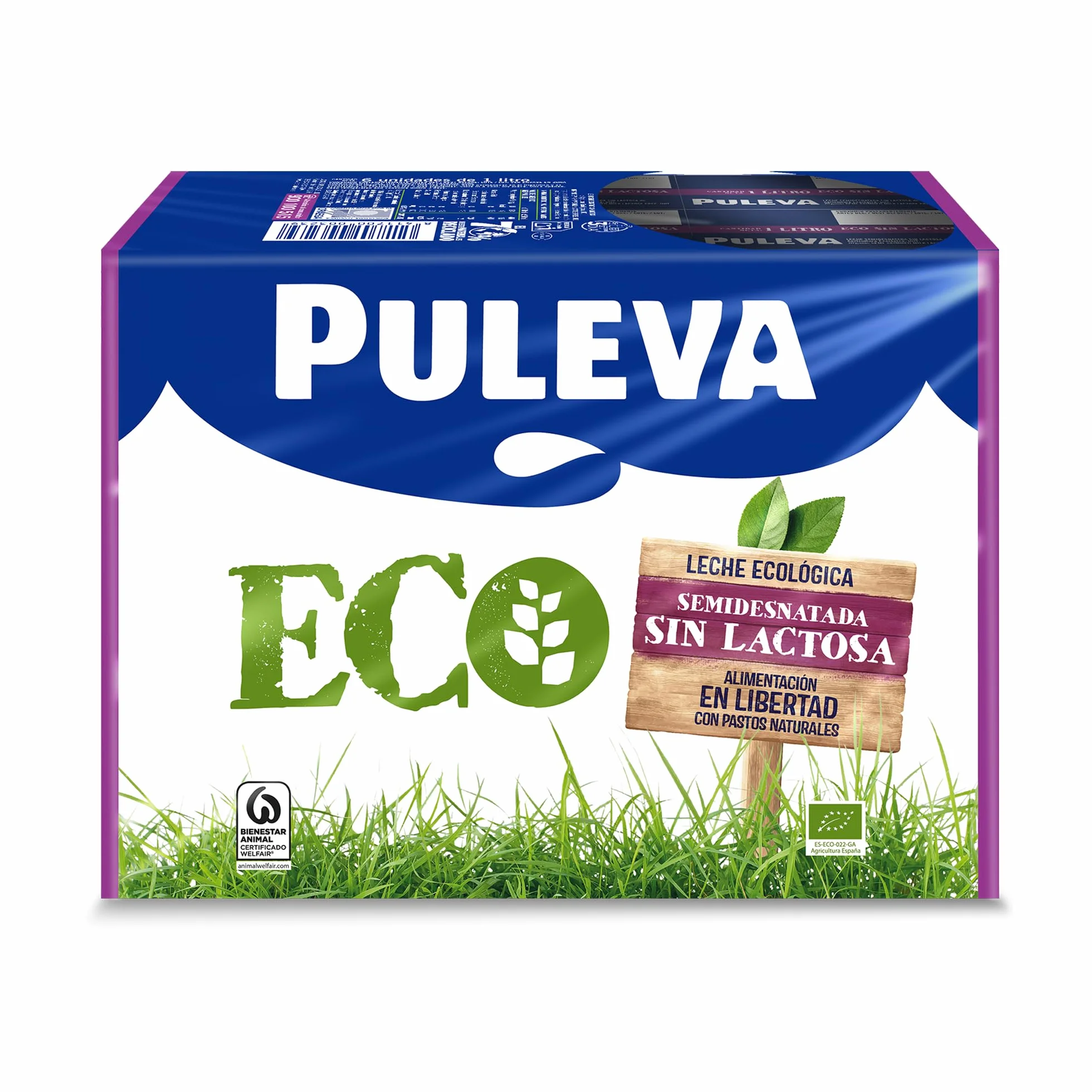 Puleva ECO Leche Ecológica Sin Lactosa Semidesnatada BIO Pack 6 x 1L