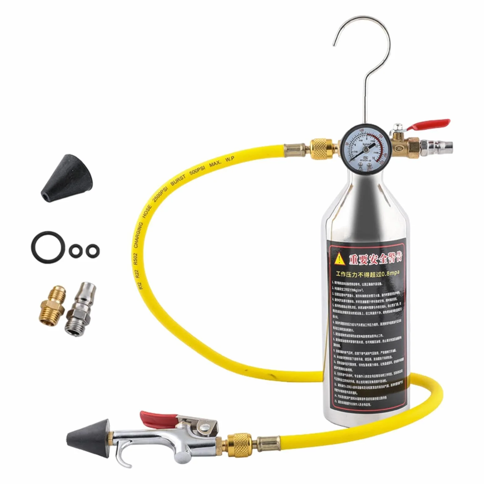 Kit De Purga De Aire Acondicionado Kit para limpieza de tuberías con | Herramienta De Lavado AC Para refrigeración HVAC taller garaje hogar autocaravana coche