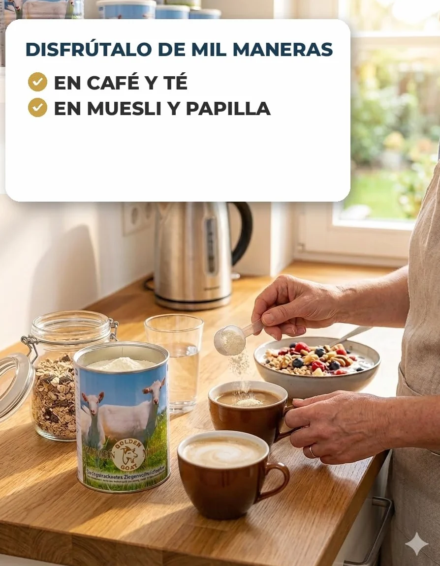 Golden Goat Leche de Cabra en Polvo 2x400 g de Nueva Zelanda para Café, Cocina y Mascotas