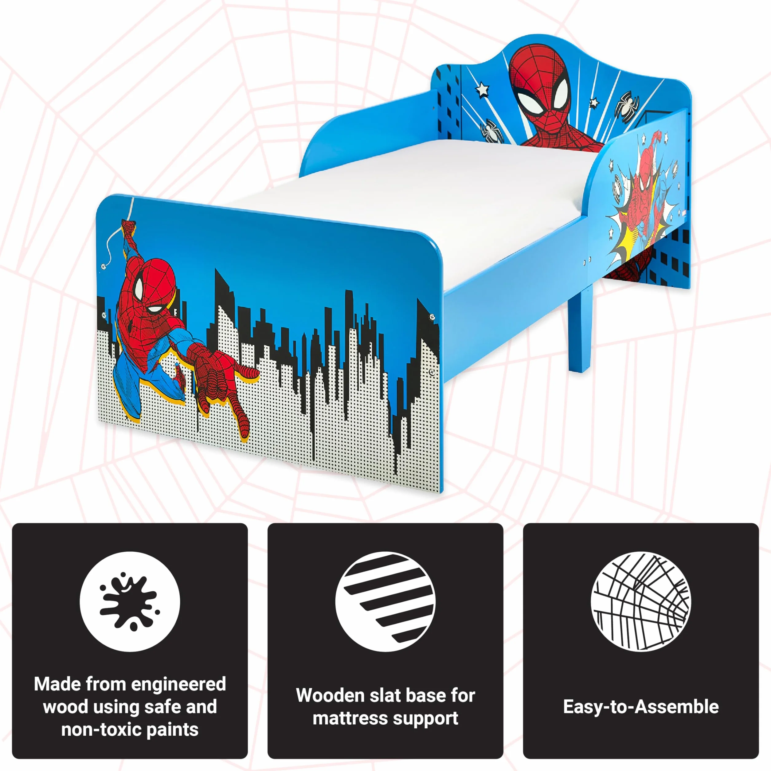 Marvel Cama de Madera Spiderman 75x143 cm