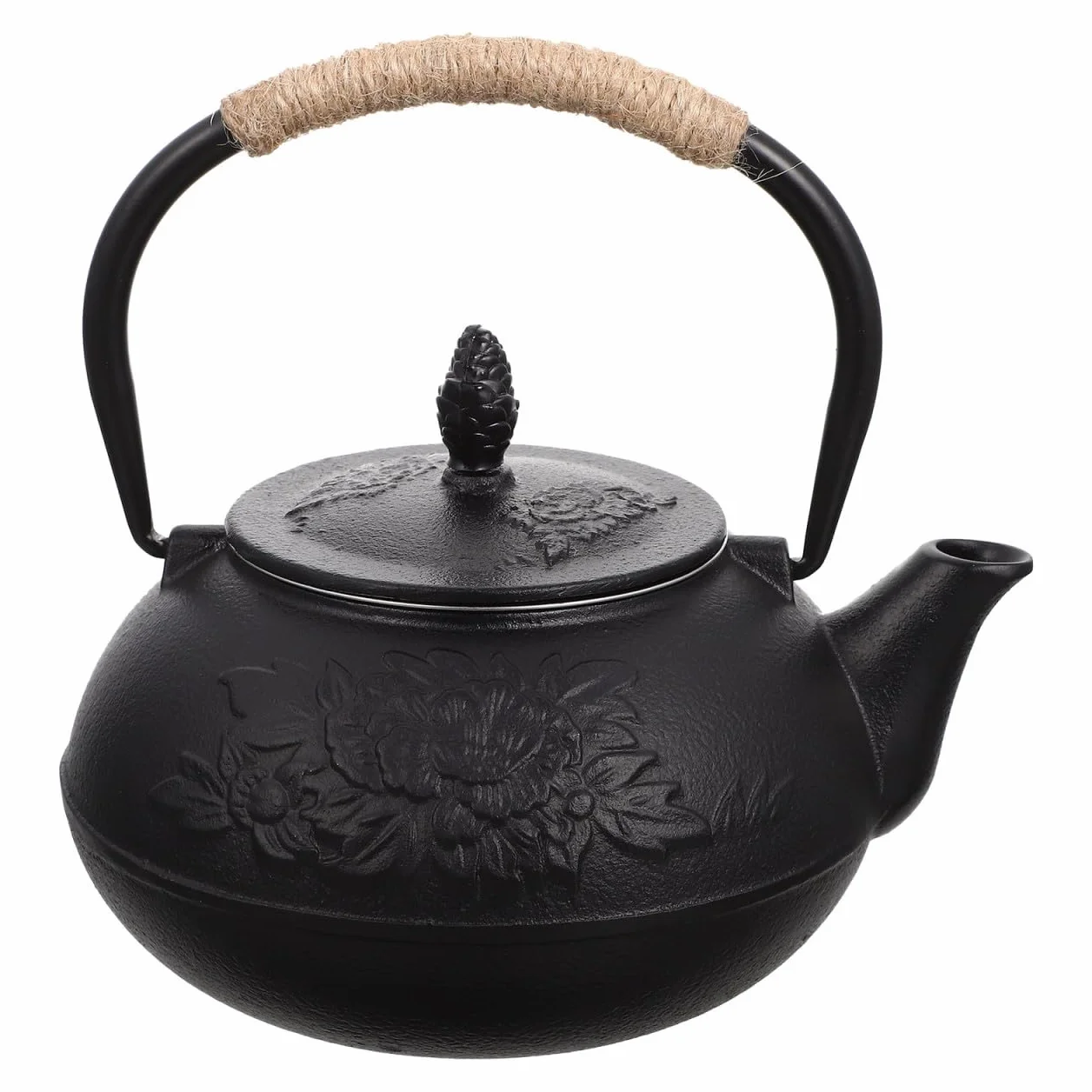 Tetera de Hierro Fundido Diseño Elegante y Excelente Acabado de 900ml Tapa para Calentar Agua y Preparar Té Adecuado para Uso en Fogón