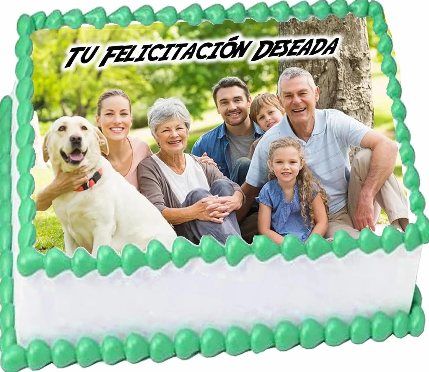 Papel de AZÚCAR Personalizado para Tarta con Nombre y Edad, Foto Comestible Rectangular para Cumpleaños