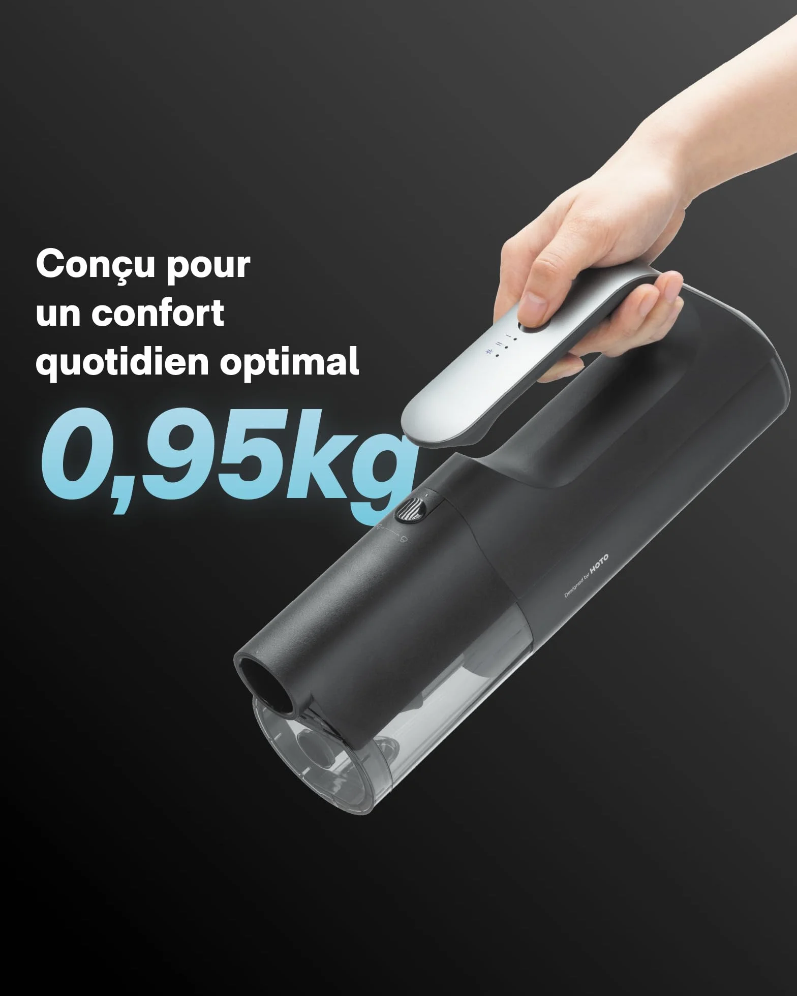HOTO BlowVac™ Aspiradora de Mano inalámbrica, Aspirador Coche con Alta Potencia de 23000 Pa, 3 Modos de succión, Aspirador de Mano Potente para el Interior del Coche, Mascotas, Pelo y alfombras