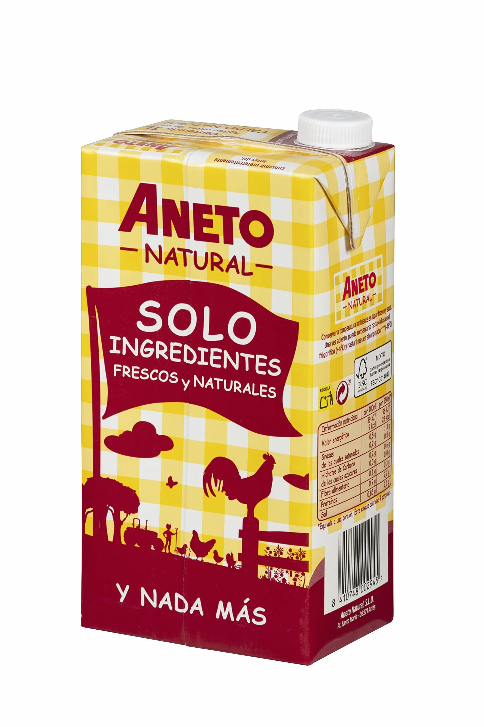 Aneto Natural Caldo de Pollo con Jamón 1L