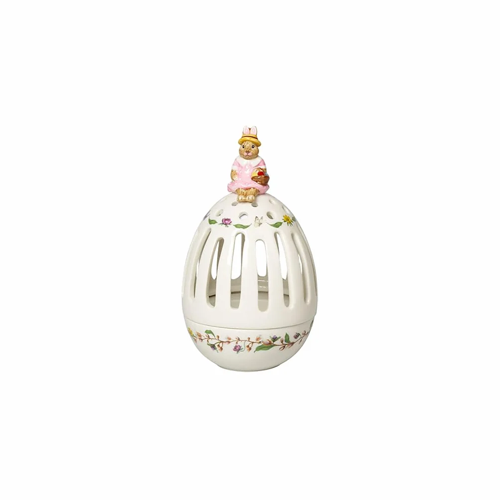 Villeroy & Boch Bunny Tales - Portavelas de té con Forma de Huevo, nostálgico portavelas para Mesa de Fiesta, Porcelana Premium, Multicolor, 9 x 9 x 16 cm, 9 x 9 x 16 cm