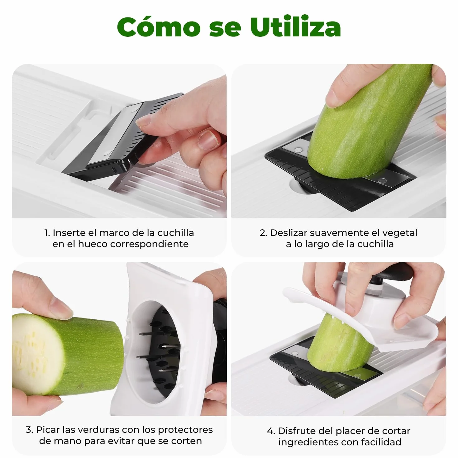 Mandolina de Cocina Profesional, Cortador de Verdura, Rallador de Verduras con 5 Cuchillas Afiladas Intercambiables, Cortador de Patatas Tomates Pepinos Queso Frutas（Negro）