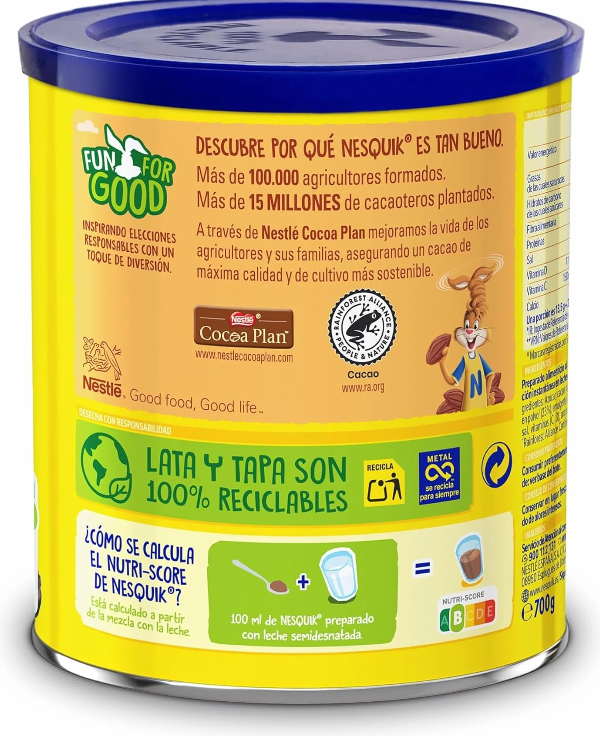 Nesquik NESTLÉ Instantáneo Cacao Soluble 700g Pack de 6